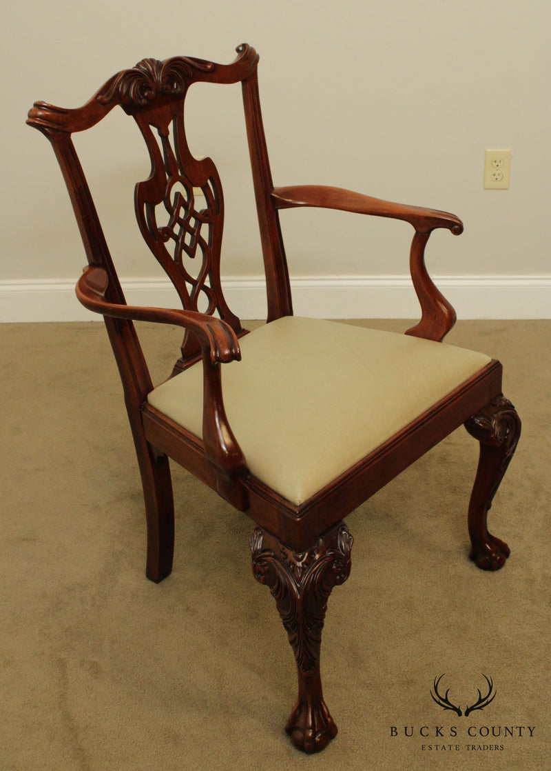 Chippendale Style Quality Carved Mahogany Ball and Claw Armchair