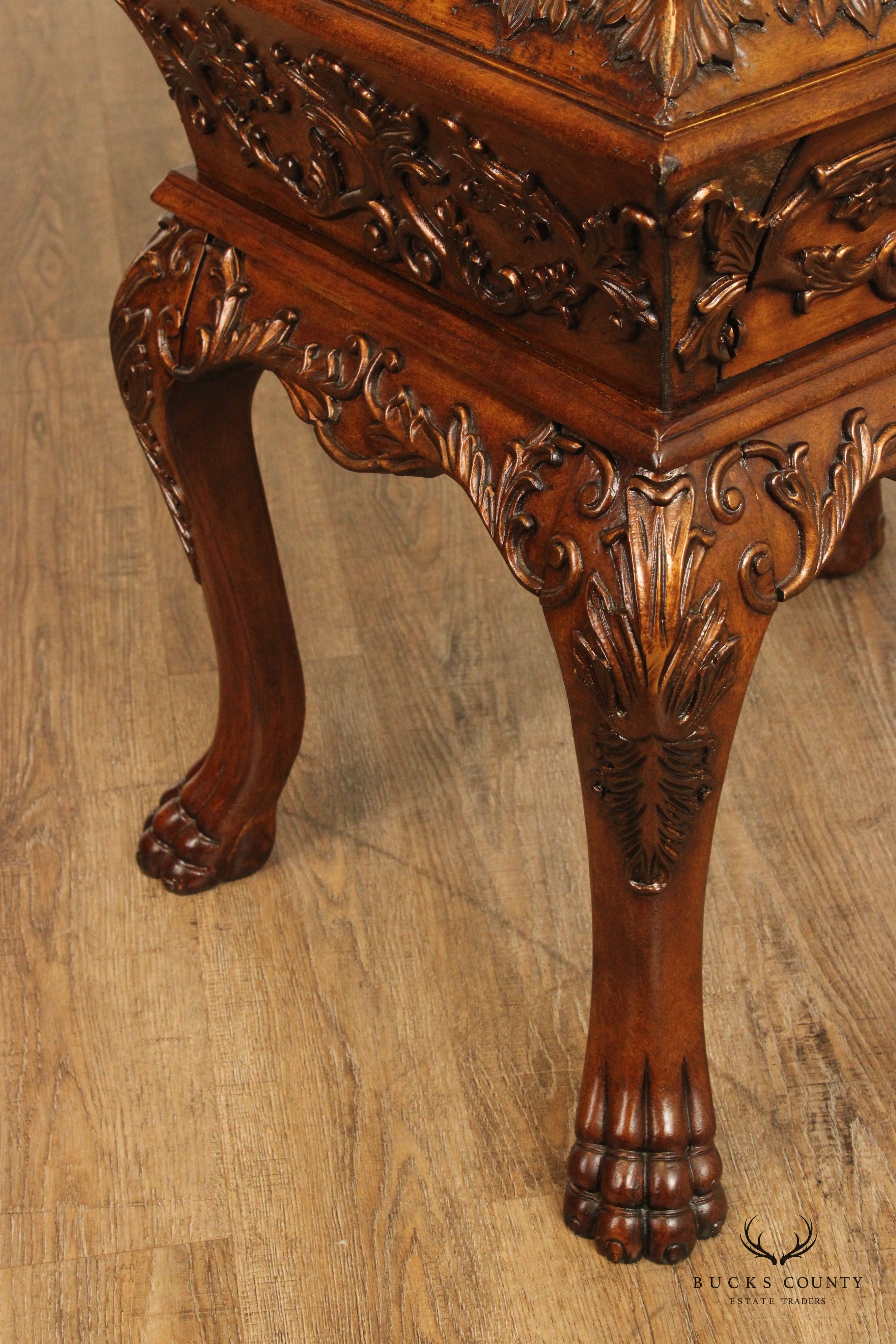 Renaissance Style Carved Chest on Stand