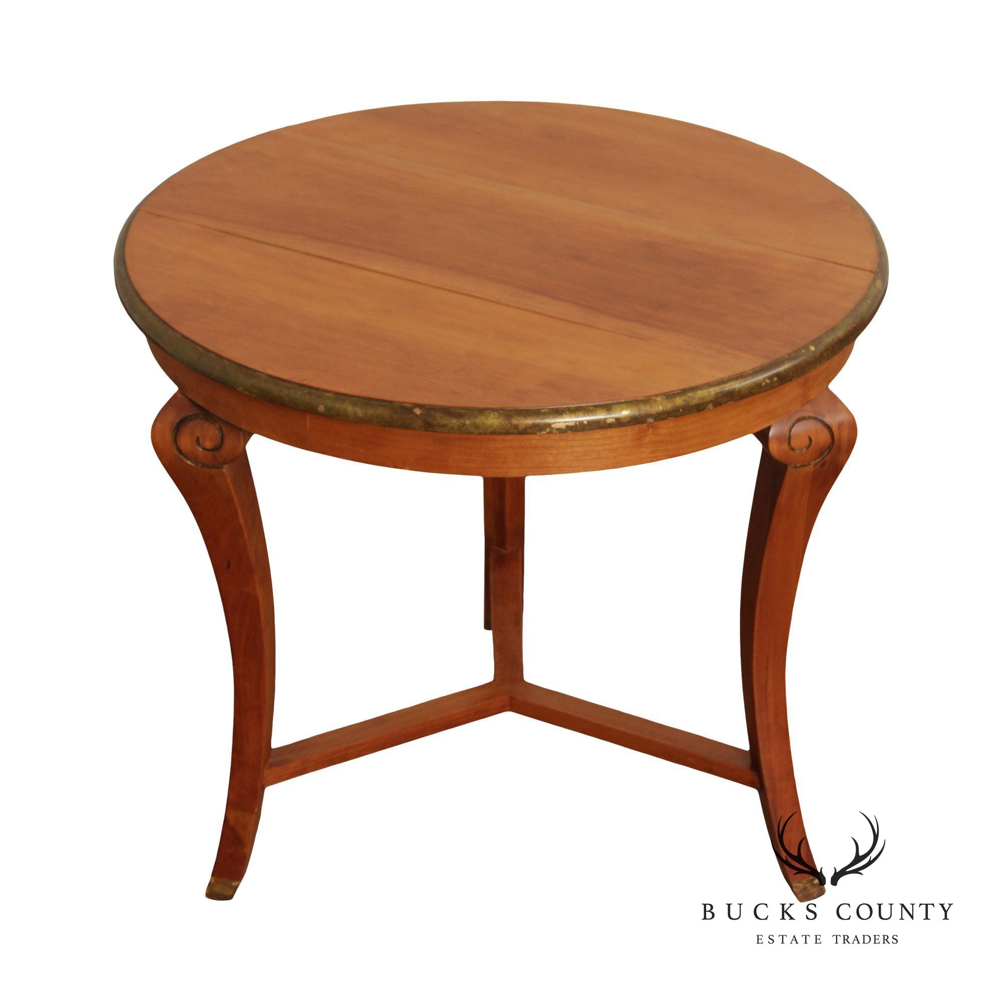 Neoclassical Style Round Cherry Side Table