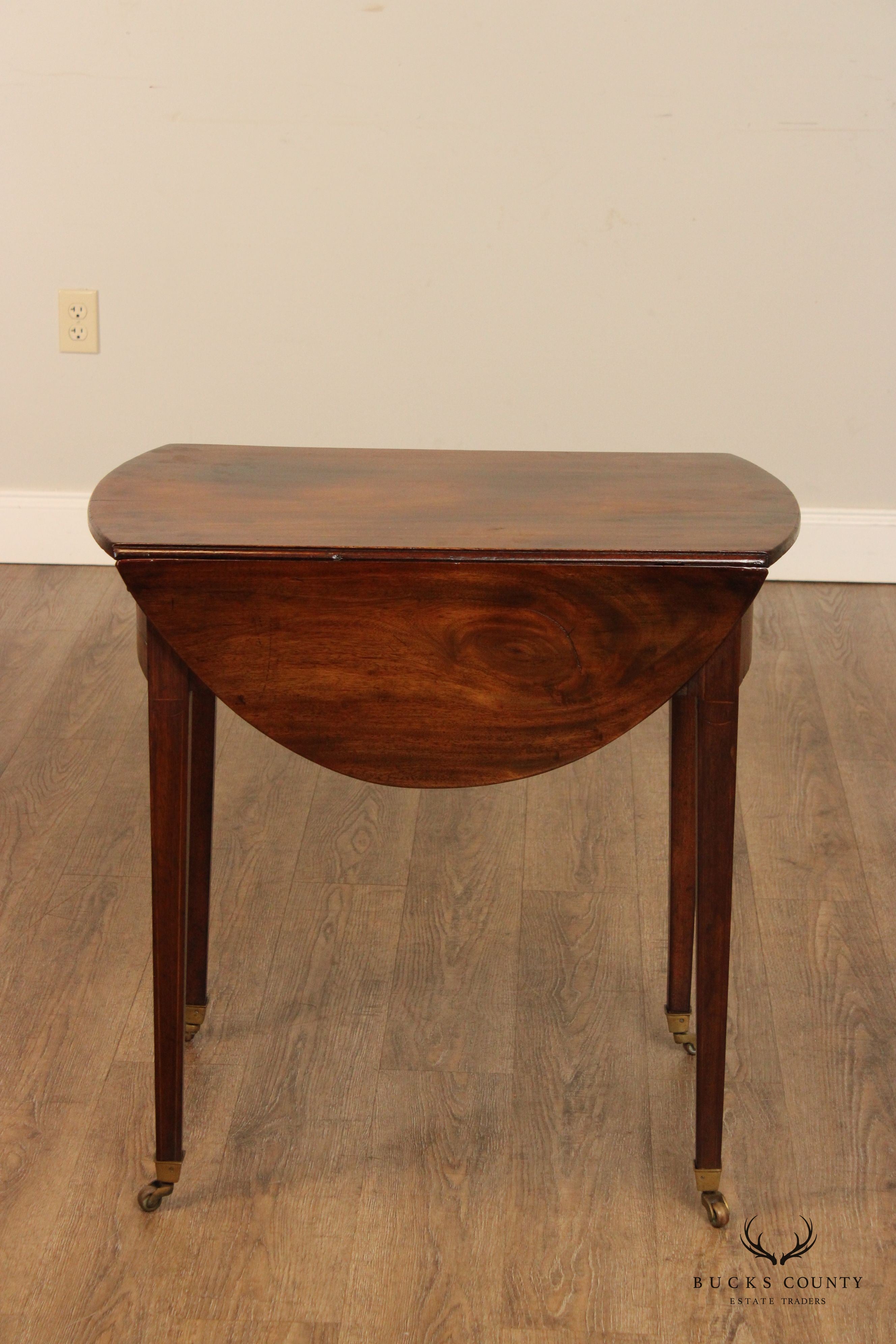 Antique Hepplewhite Mahogany Drop Leaf Pembroke Table