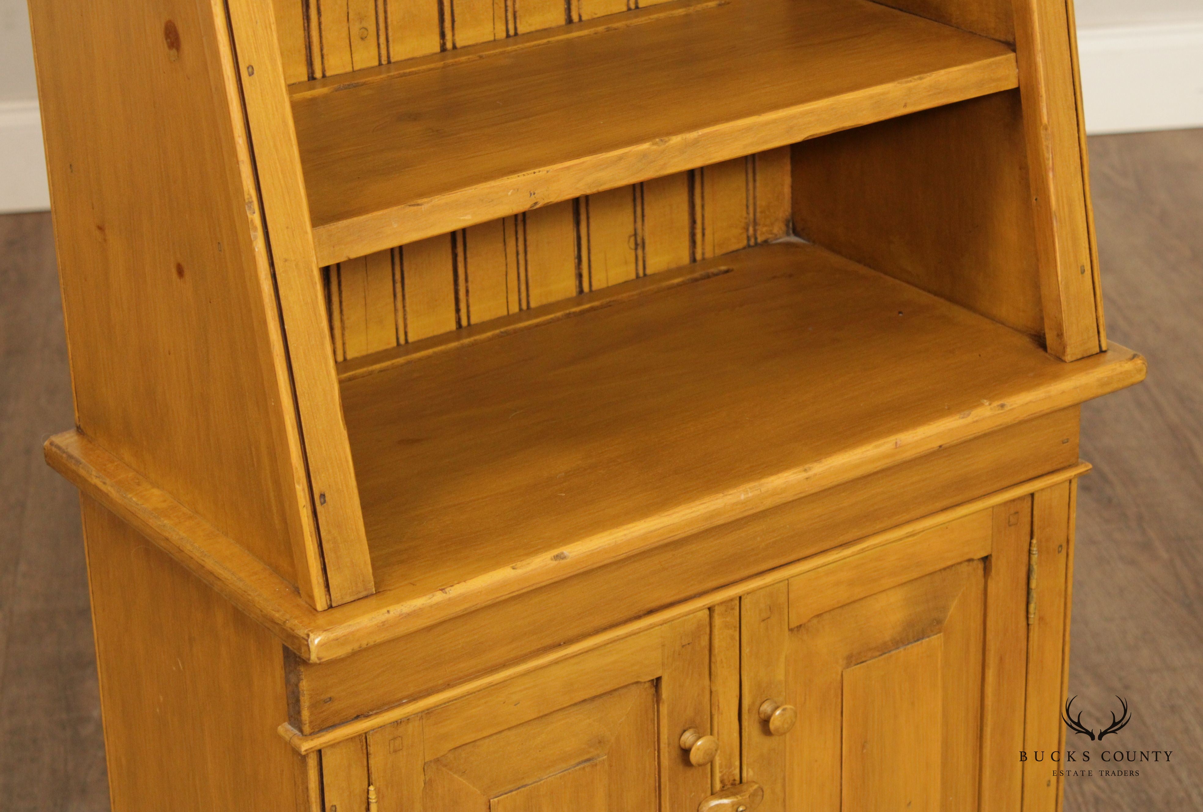 Jack B. Robinson Country Reproduction Yellow Bookcase Cupboard