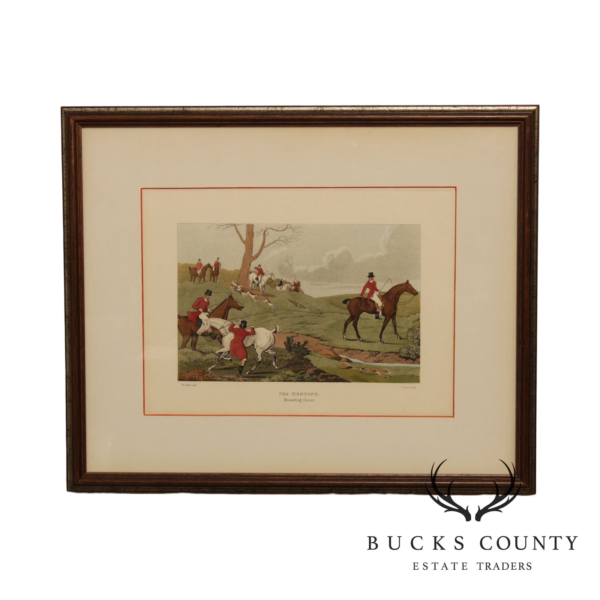 Henry Thomas Alken 'Fox Hunting' Breaking Cover Vintage Framed Art Print