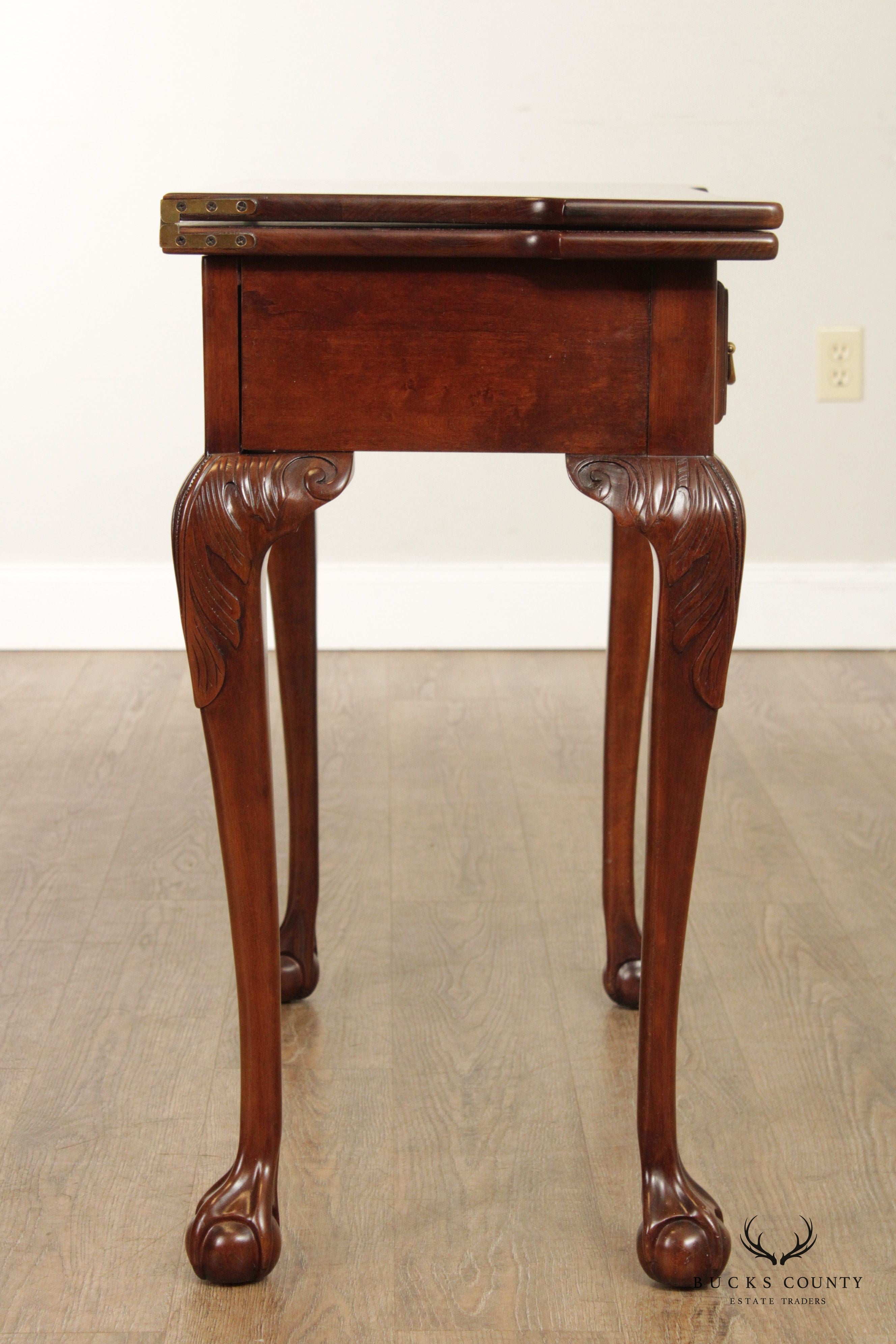 Statton Chippendale Style Cherry Flip Top Game Table