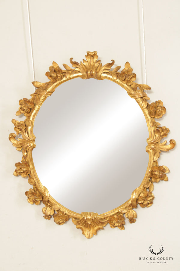 Williamsburg Rose Gilt Oval Beveled Mirror