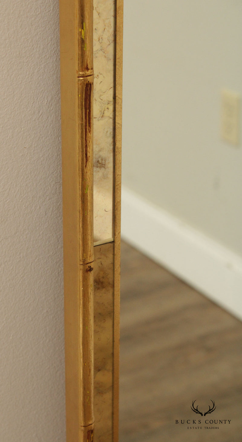 LaBarge Hollywood Regency Gold Faux Bamboo Full-Length Mirror