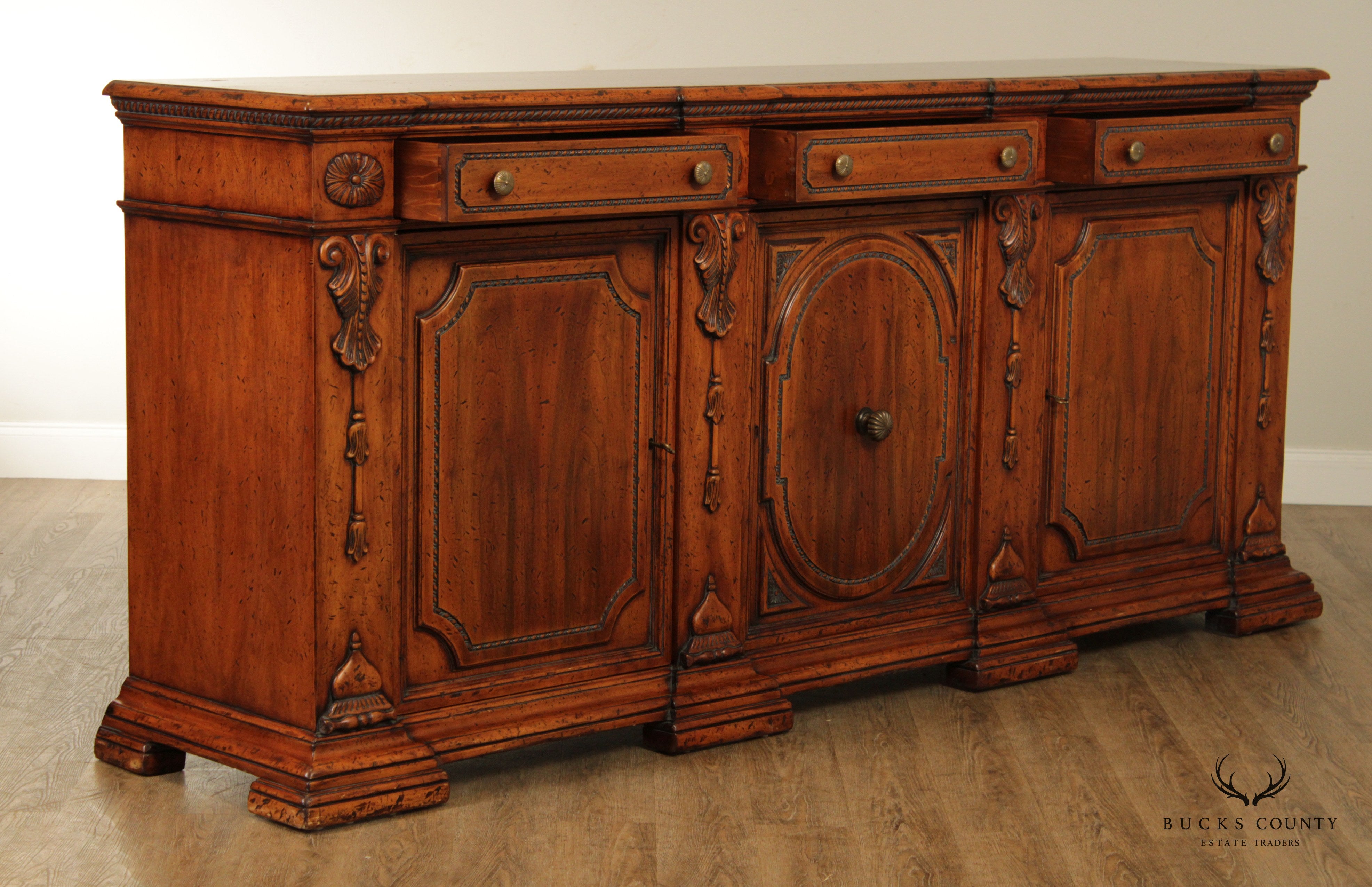 Francesco Molon Italian Renaissance Style Large Sideboard (B)