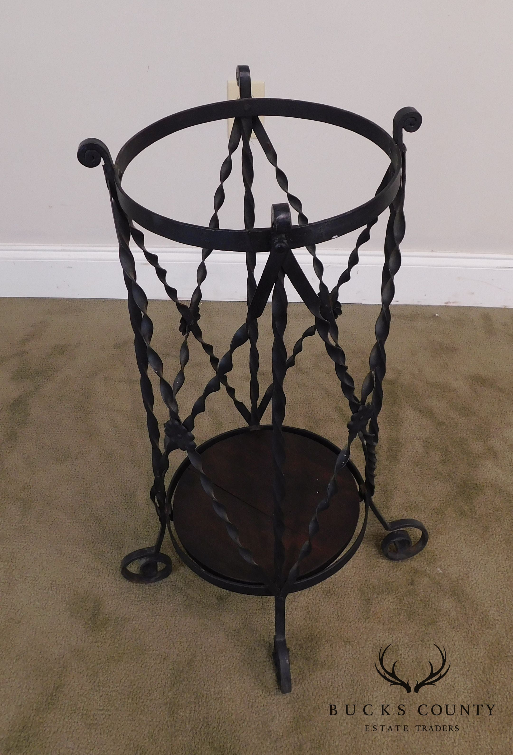 Aesthetic Antique Hand Wrought Iron Umbrella Stand