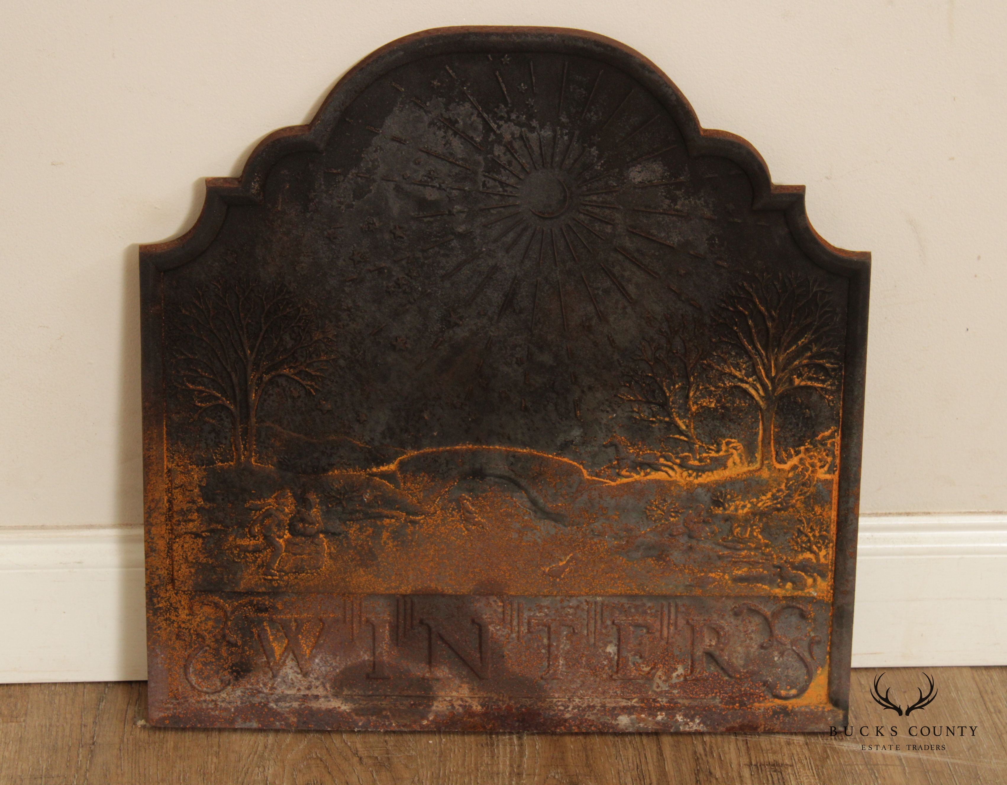 Pennsylvania Firebacks Cast Iron 'Winter' Fireback