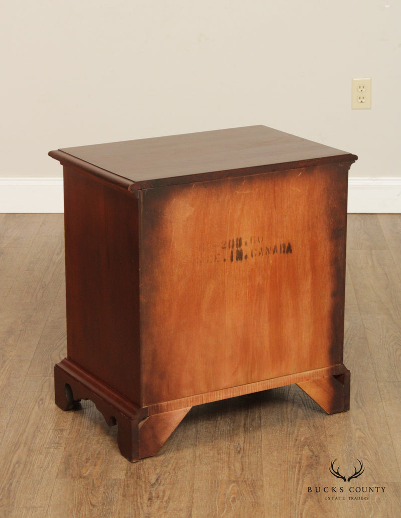 Durham Furniture Chippendale Style Pair of Cherry Chest Nightstands