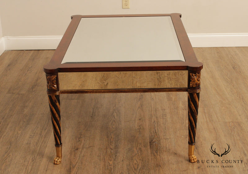 EJ. Victor Regency Style Mahogany Partial Gilt Mirrored Coffee Table