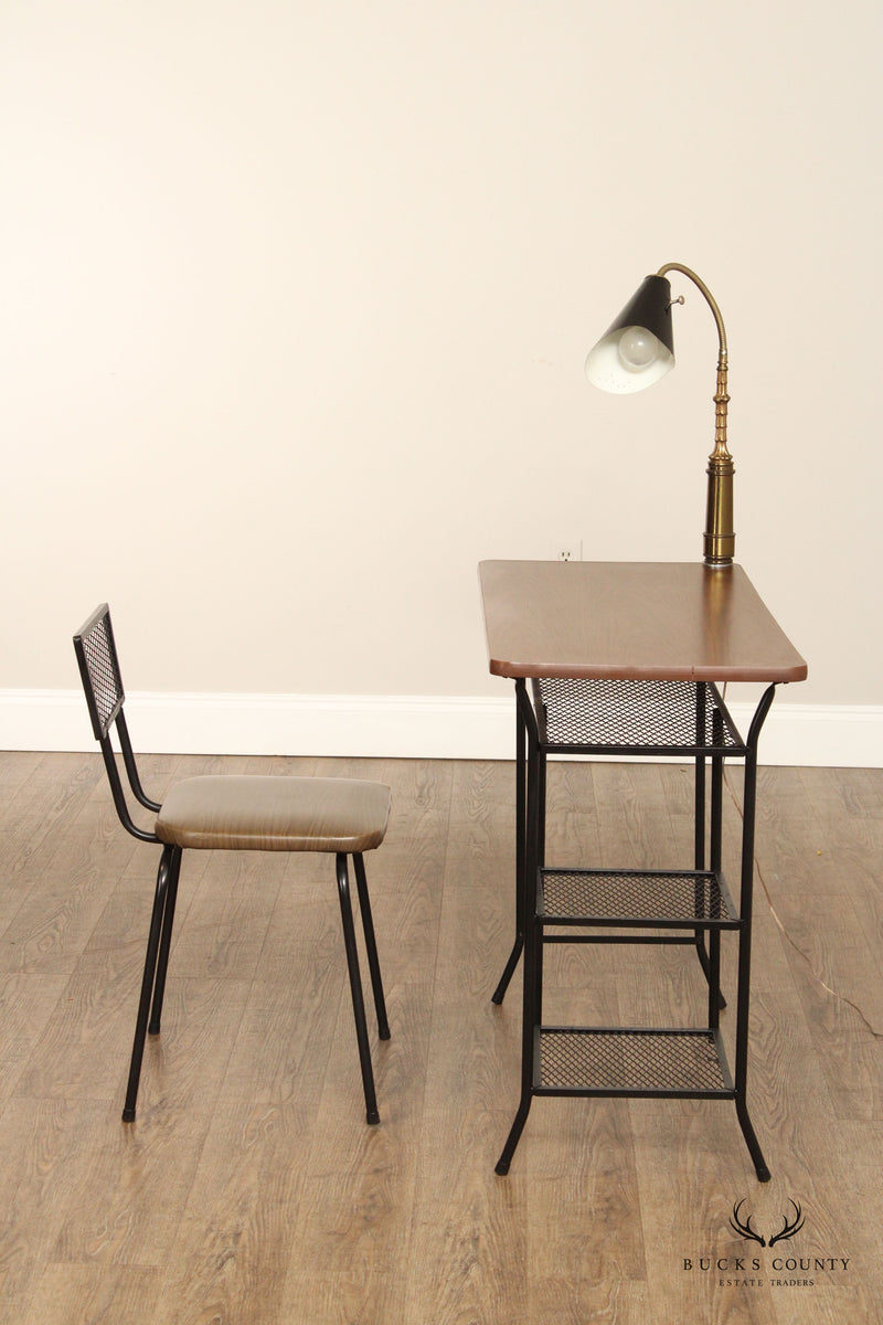 Loroman Metal Desk & Chair Set Mid Century Modern 1950's