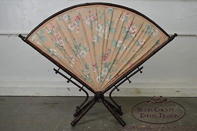 Antique Associated Artist Aesthetic Faux Bamboo Fire Screen