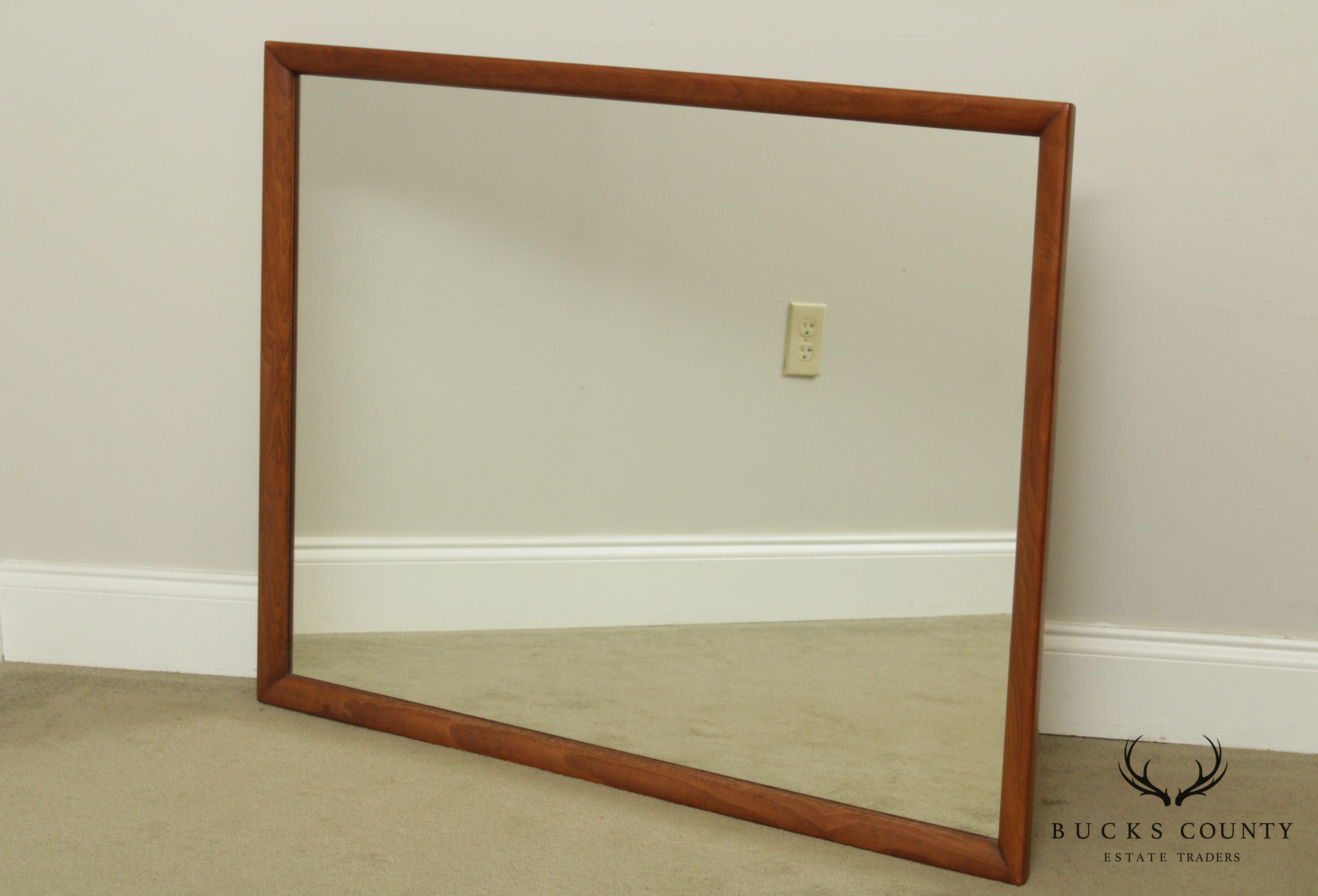 Kipp Stewart Mid Century Modern Walnut Frame Wall Mirror