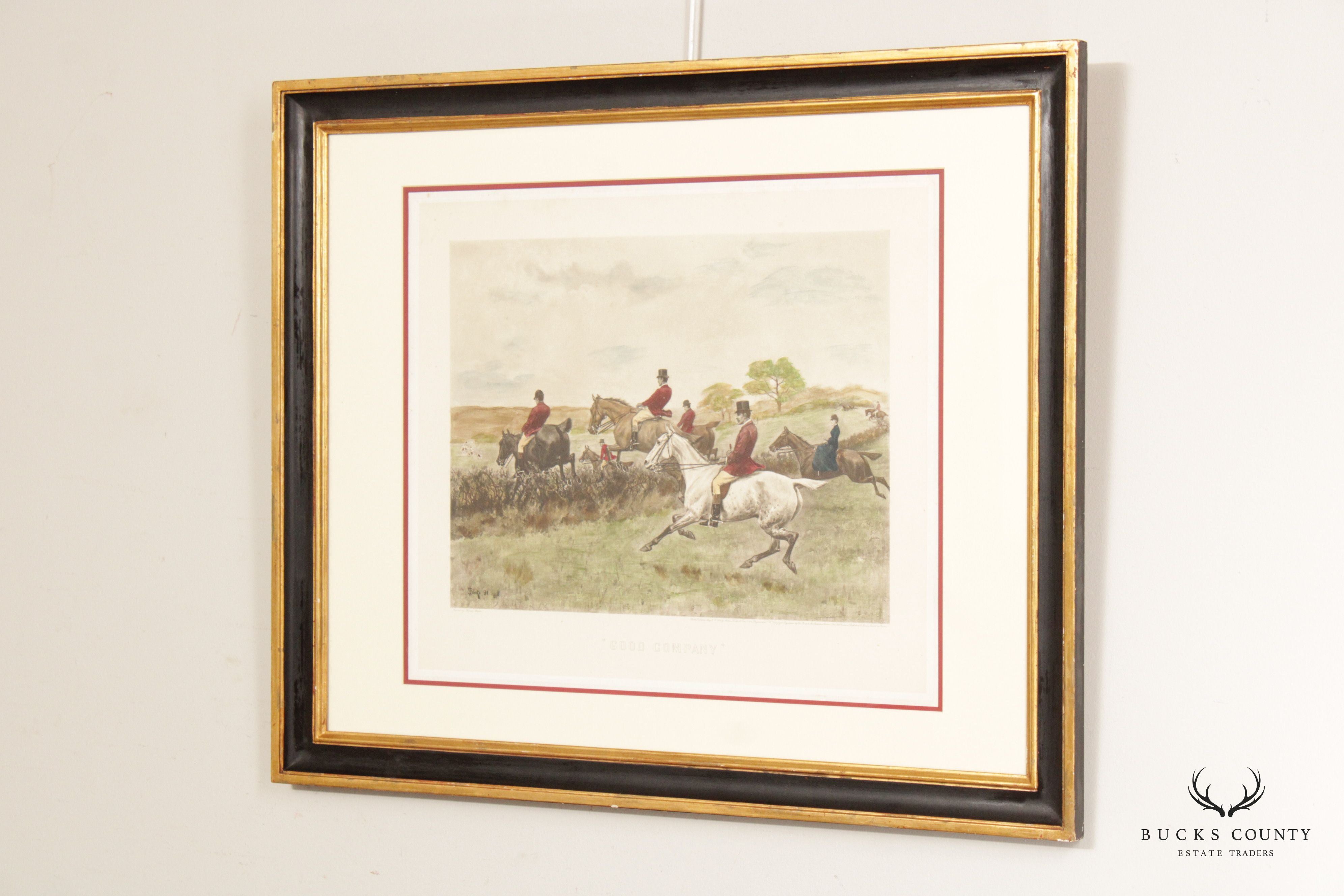 English Fox Hunt 'Good Company' Framed Print, After Thomas Blinks