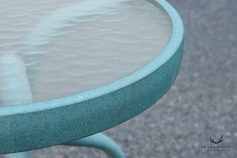 Woodard Outdoor Patio Round Glass Top Side Table