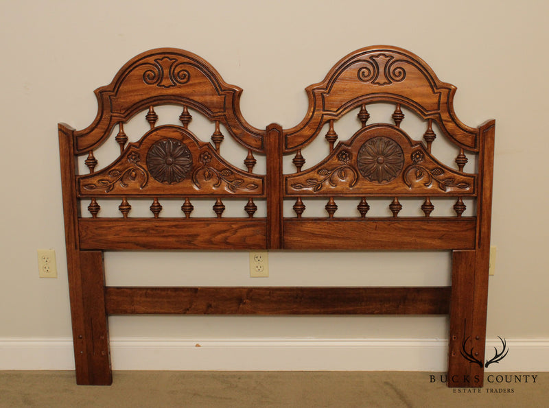 Thomasville French Country Style Vintage Oak Full or Queen Headboard