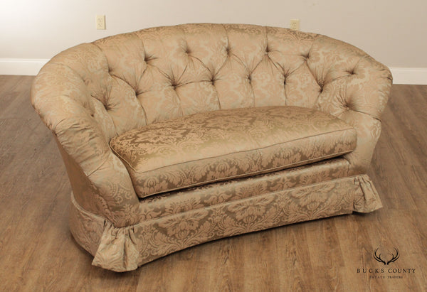 Taylor King Custom Upholstered Tufted Two-Seat Cabriole Sofa (A)