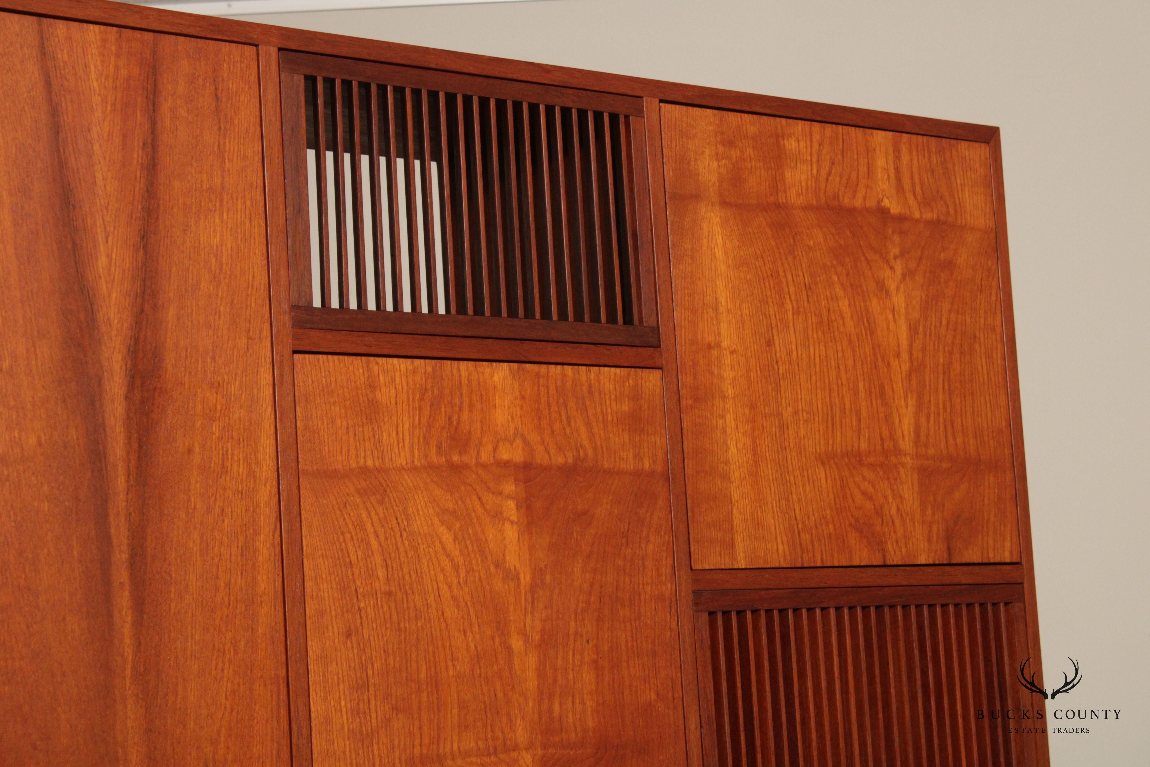 Mid Century Danish Modern Teak Bookcase Wall Unit