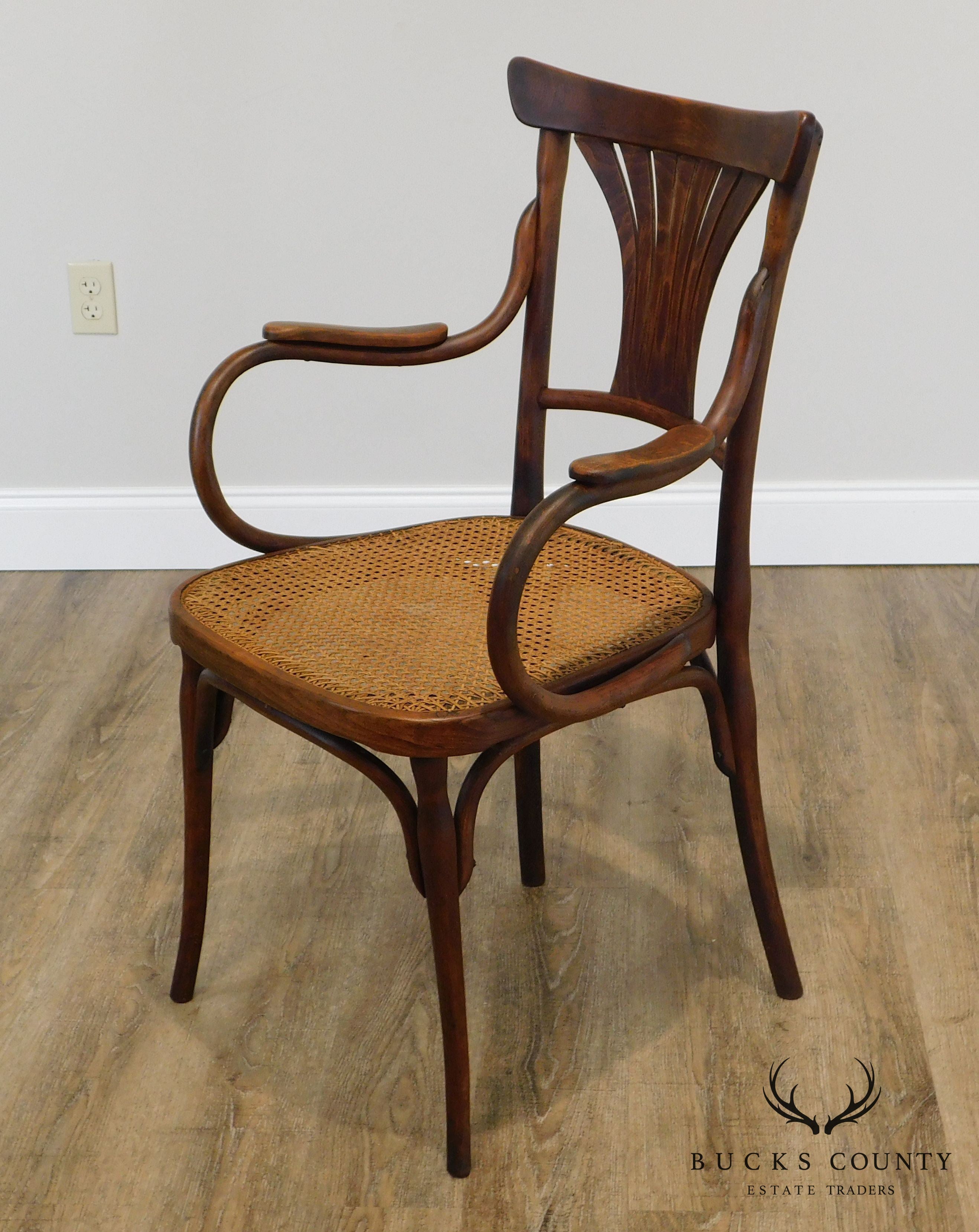 J & J Kohn Austria Antique Art Nouveau Armchair