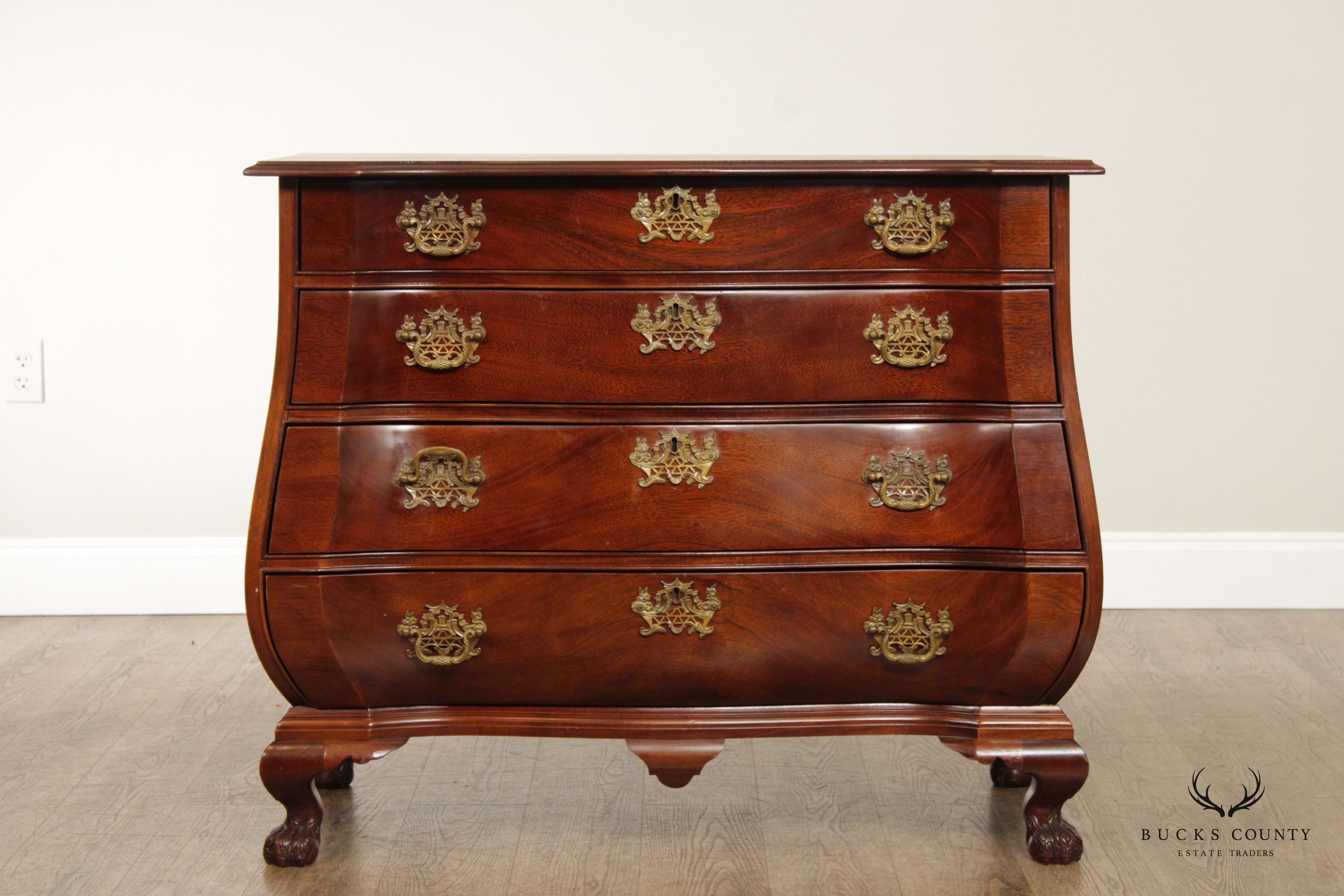 Century Sutton Collection Chippendale Style Mahogany Bombe Chest