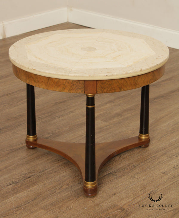 Fine Arts Furniture French Empire Style Round Marble Top Cocktail Table