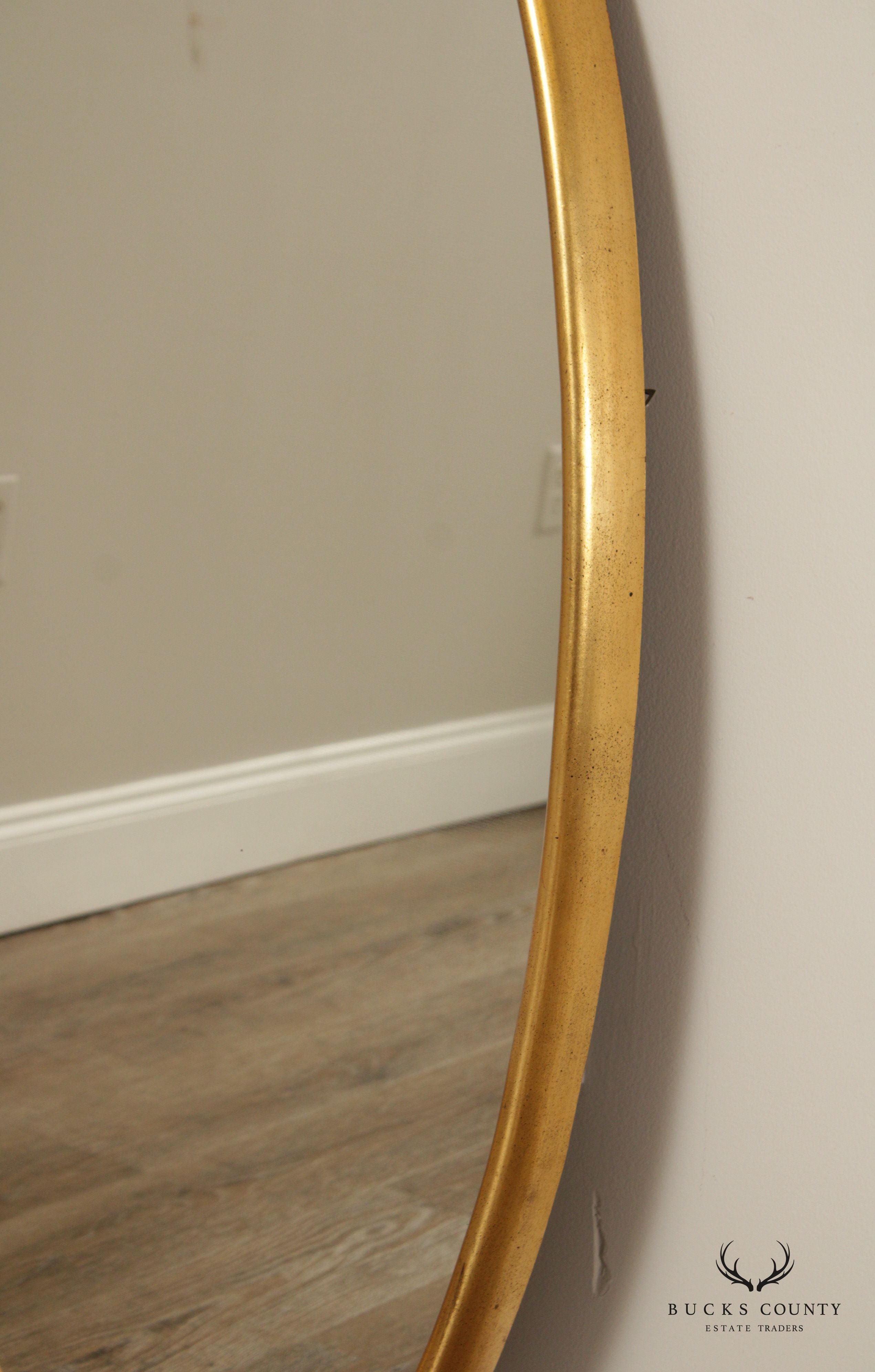 Mid Century Modern Giltwood Oval Wall Mirror