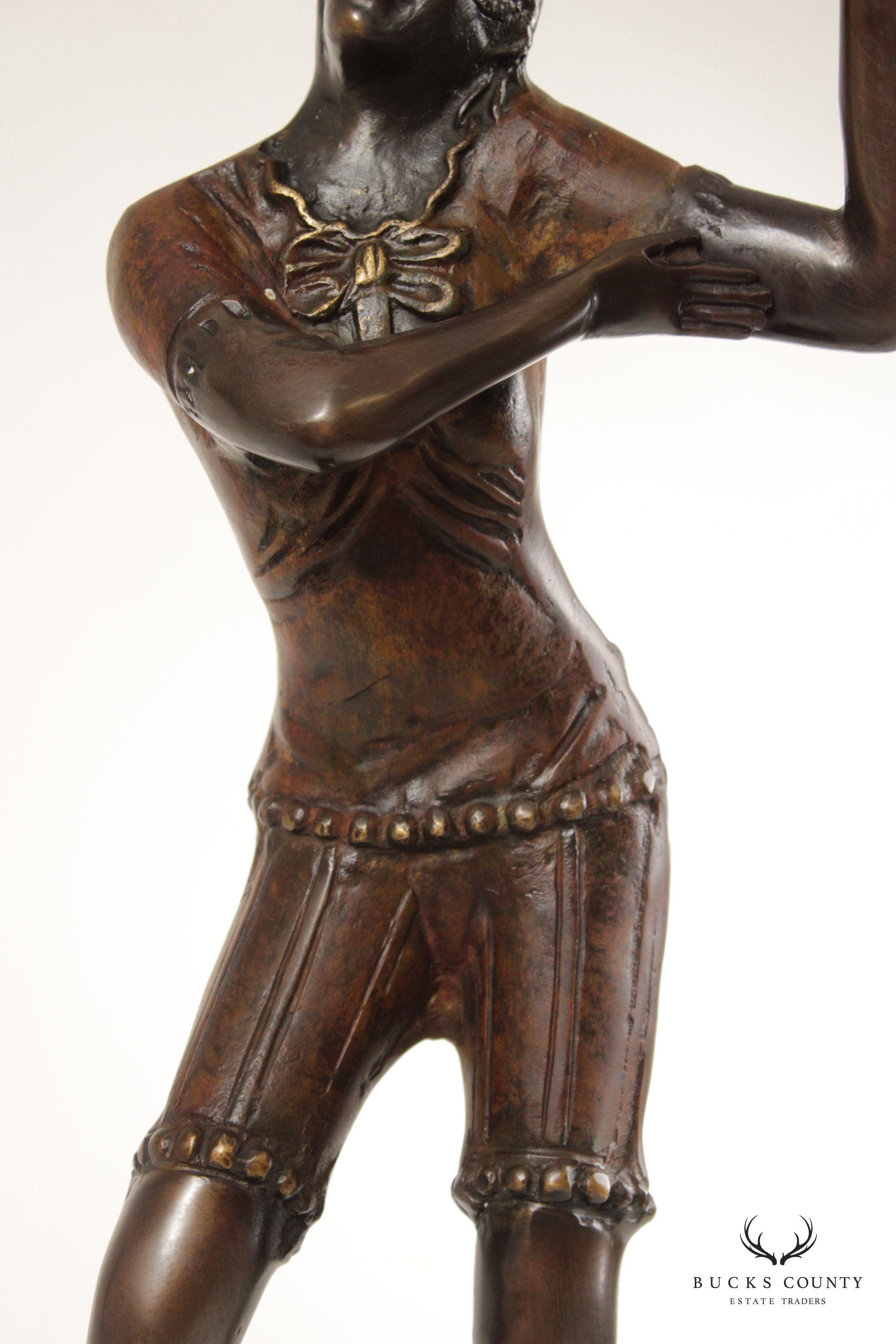 Art Deco Style Figural Bronze Decorative Statue