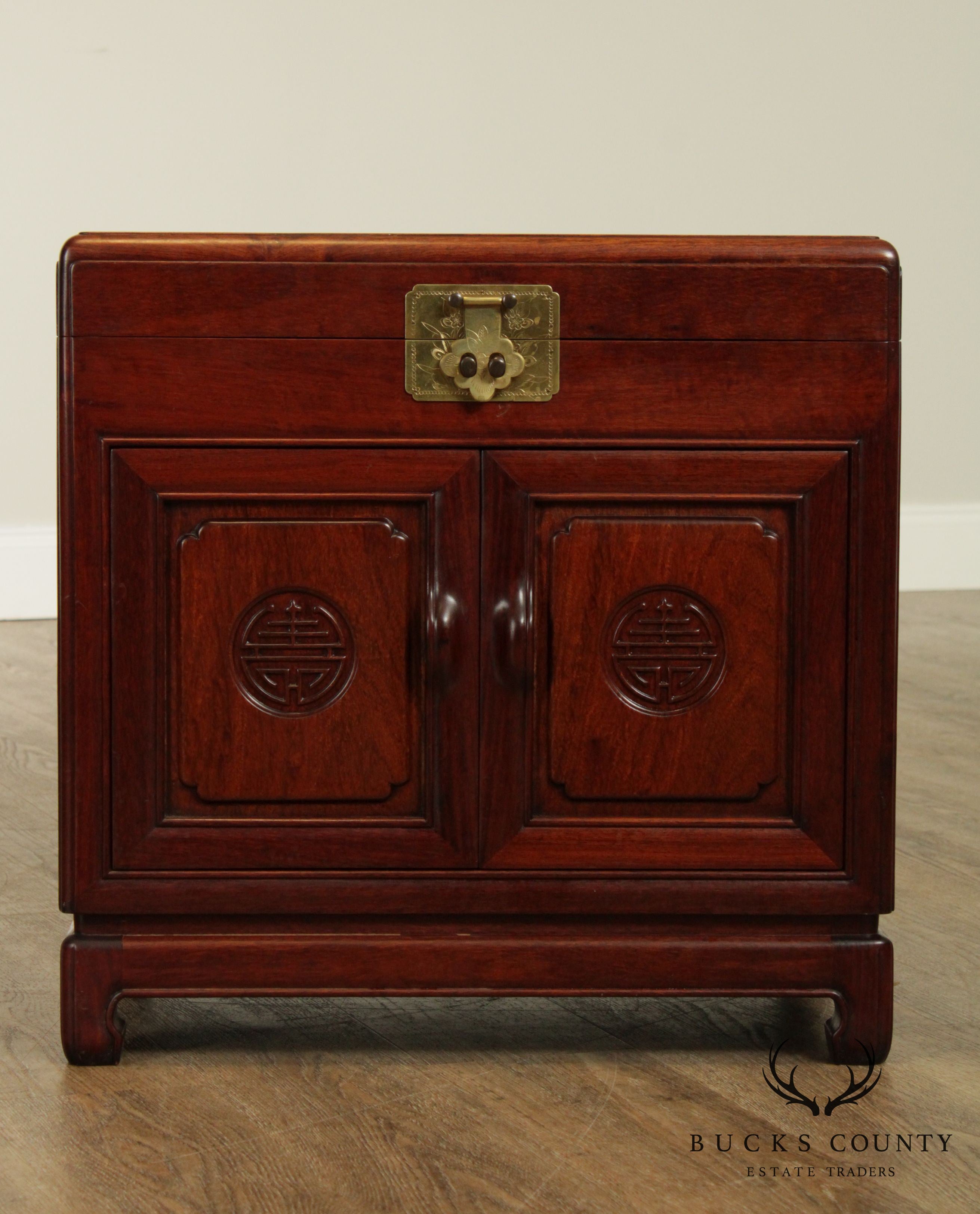 Chinese Rosewood Vintage Jewelry Chest