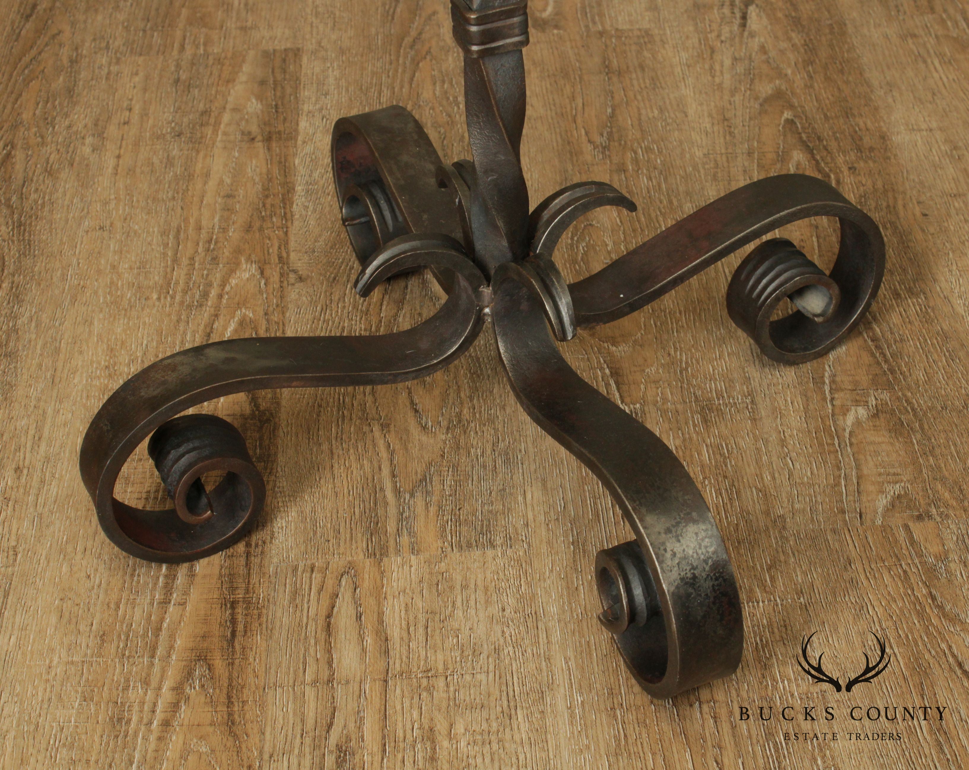 Hand Forged Custom Twisted Iron Set Fire Place Tools