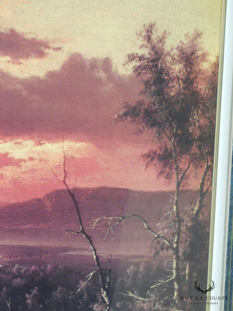 "Sunset Glow" Hudson River Valley by Albert Bierstadt Reproduction Print