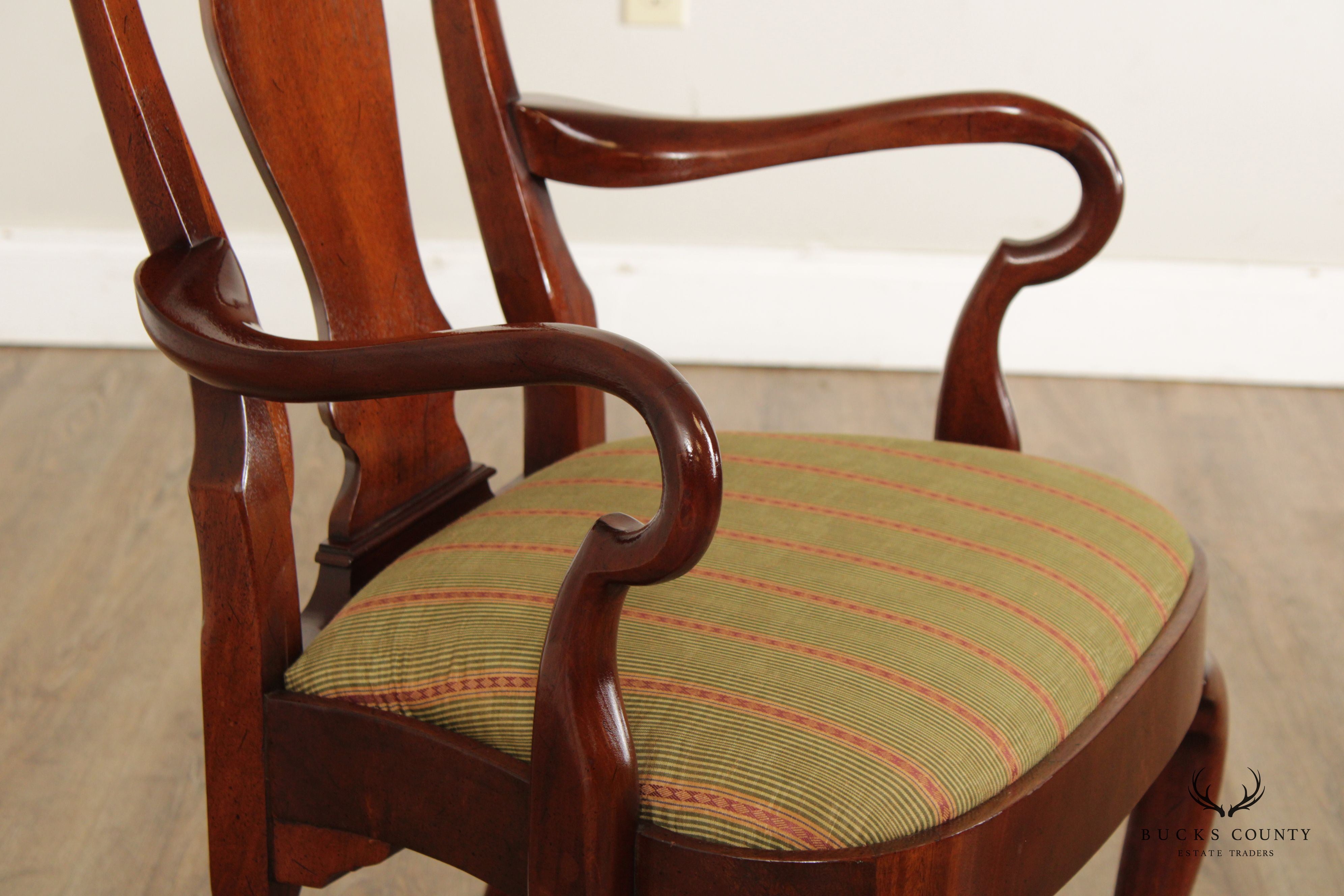 Hickory Chair Queen Anne Style Mahogany Shepard's Crook Armchair