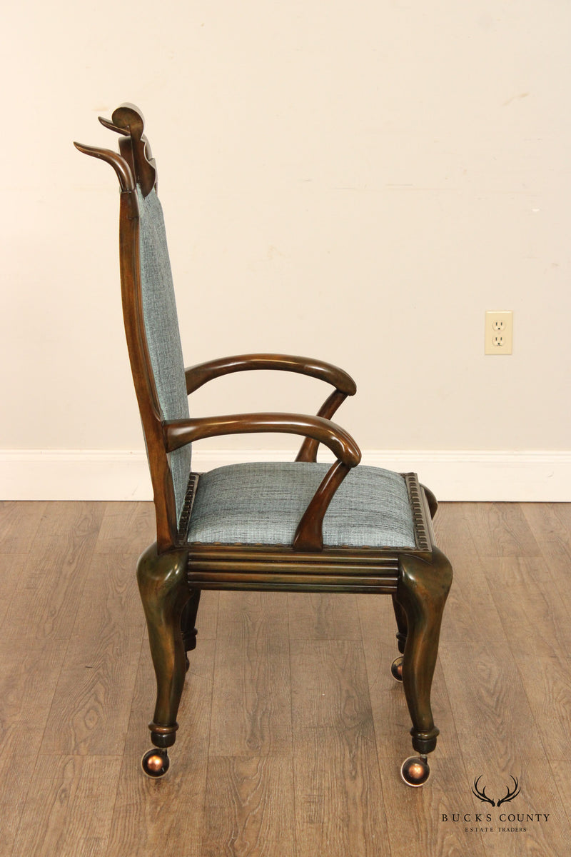 1930's Custom Sculpted Wood Executive Armchair