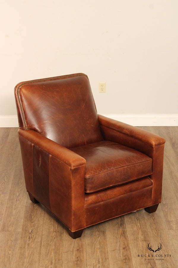 King Hickory Traditional Brown Leather Armchair