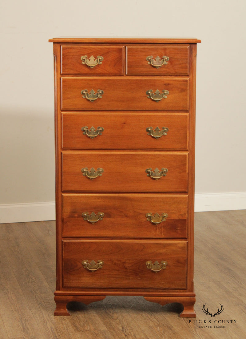 Chippendale Style Custom Crafted Solid Walnut Tall Chest (B)