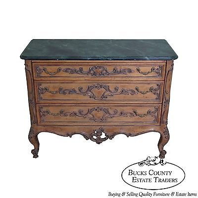 Vintage Custom Quality Rococo Style Bachelors Chest w/ Faux Marble Painted Top