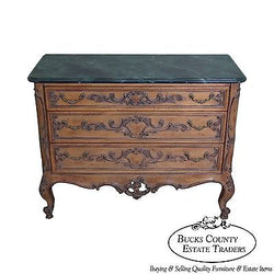 Vintage Custom Quality Rococo Style Bachelors Chest w/ Faux Marble Painted Top