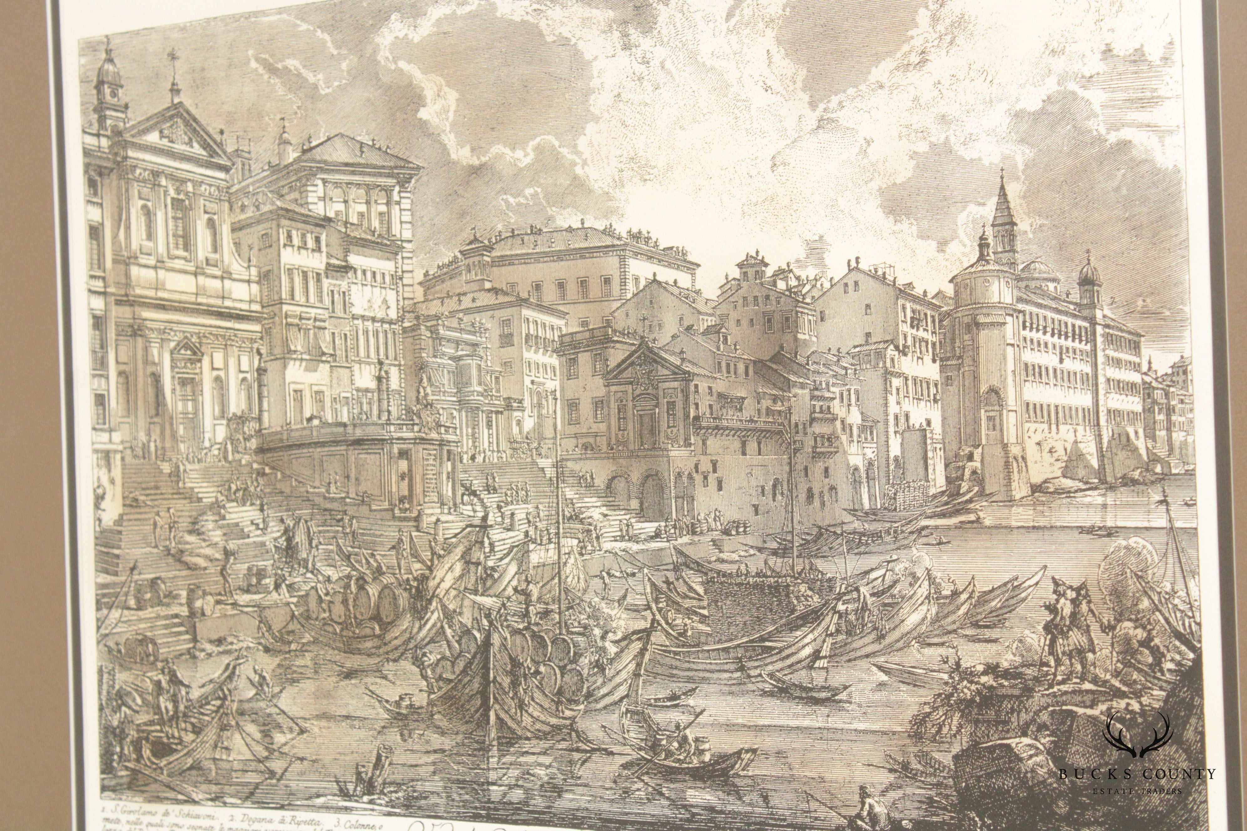 Italian 'Veduta del Porto di Ripetta' Lithograph, After Giovanni Battista Piranesi