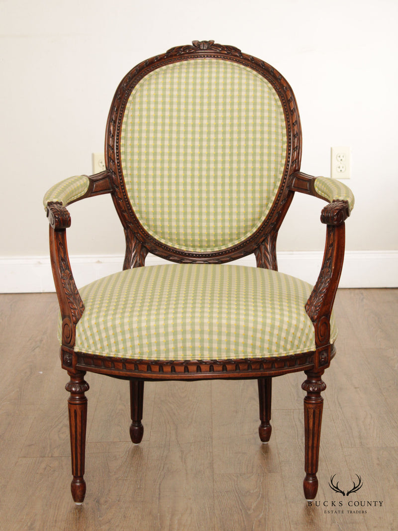 French Louis XVI Style Vintage Fauteuil Armchair
