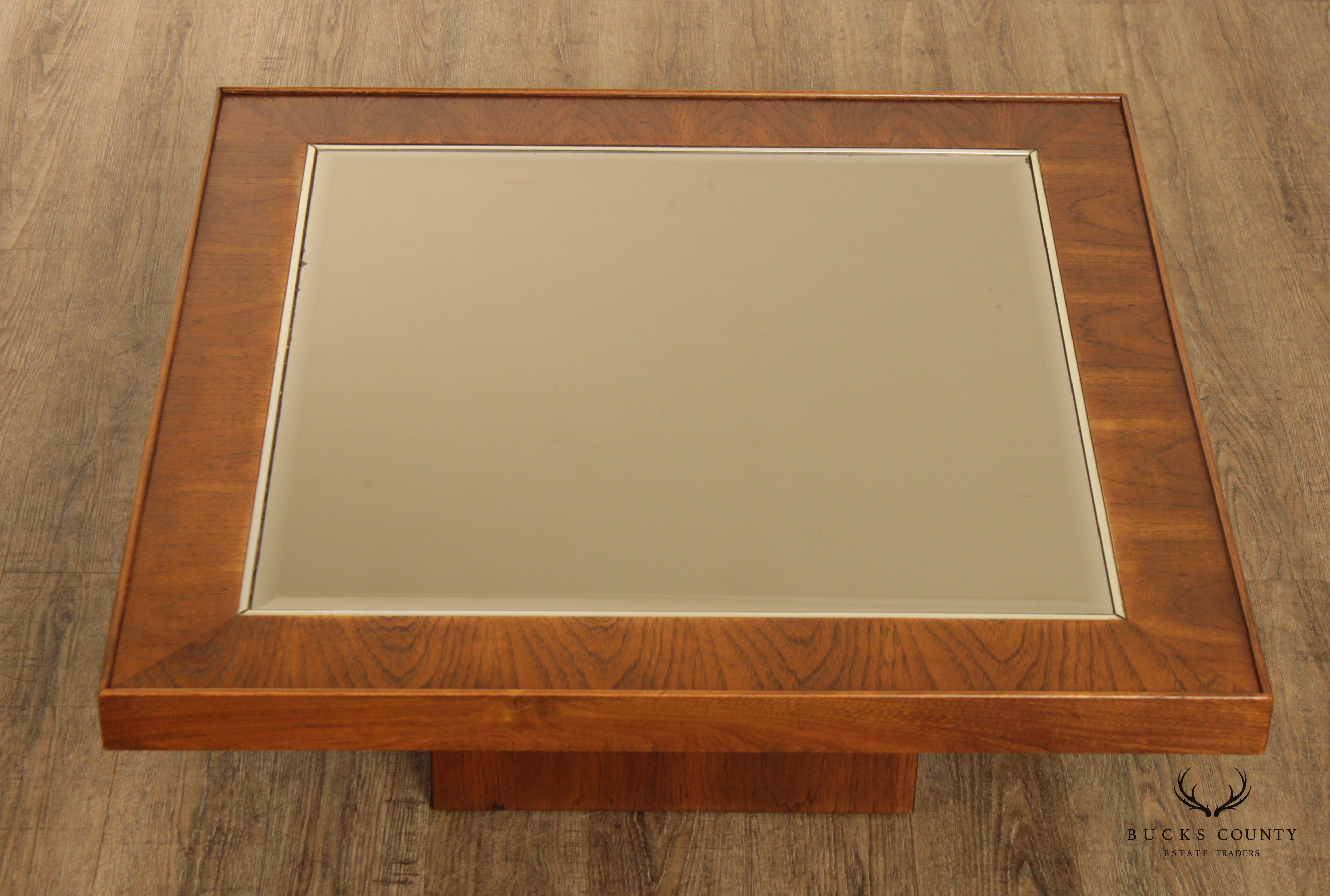 Mid Century Modern Square Mirror Top Coffee Table