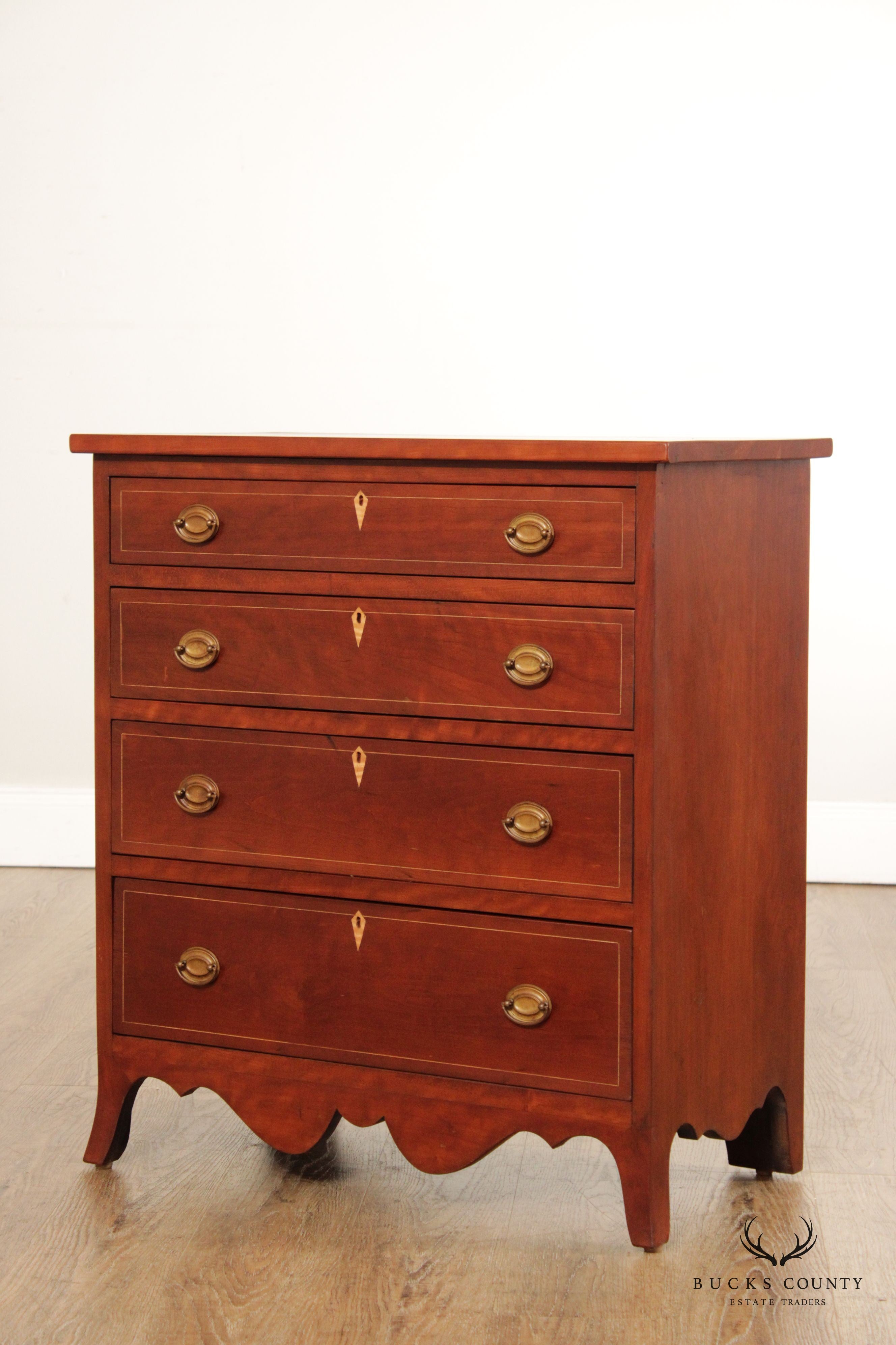 Federal Style Custom Quality Cherry Chest of Drawers