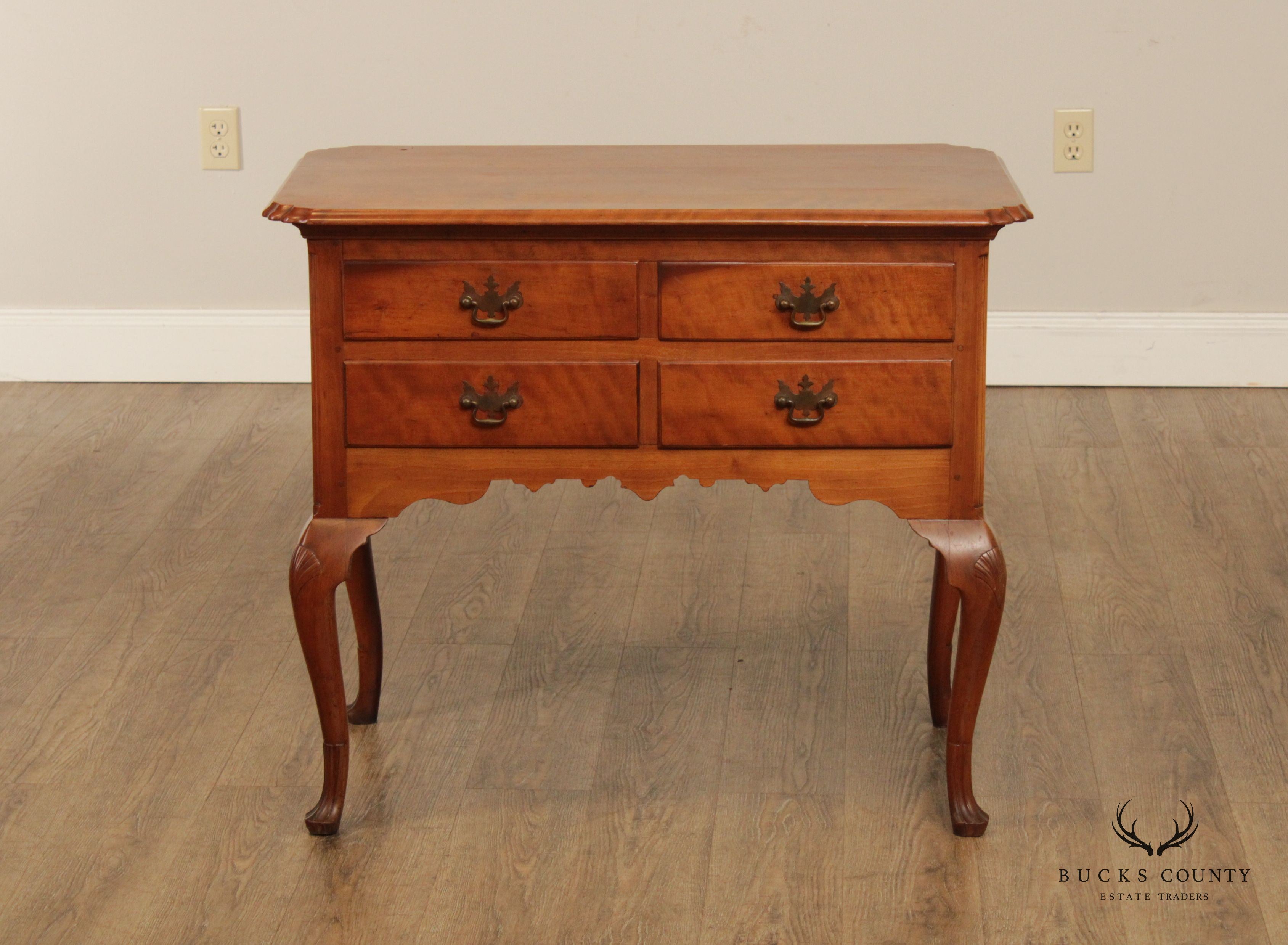 Antique Pennsylvania Queen Anne Four-Drawer Cherry Lowboy