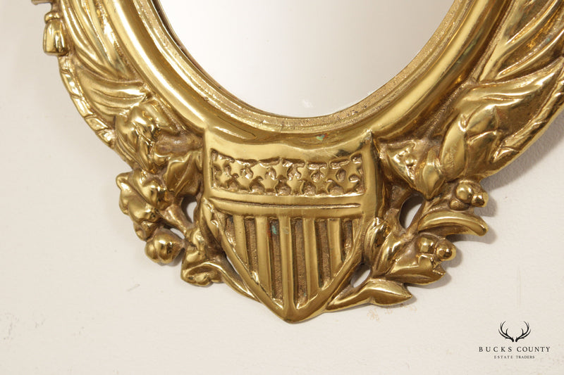 Virginia Metalcrafters Federal Style Brass Frame Oval Mirror