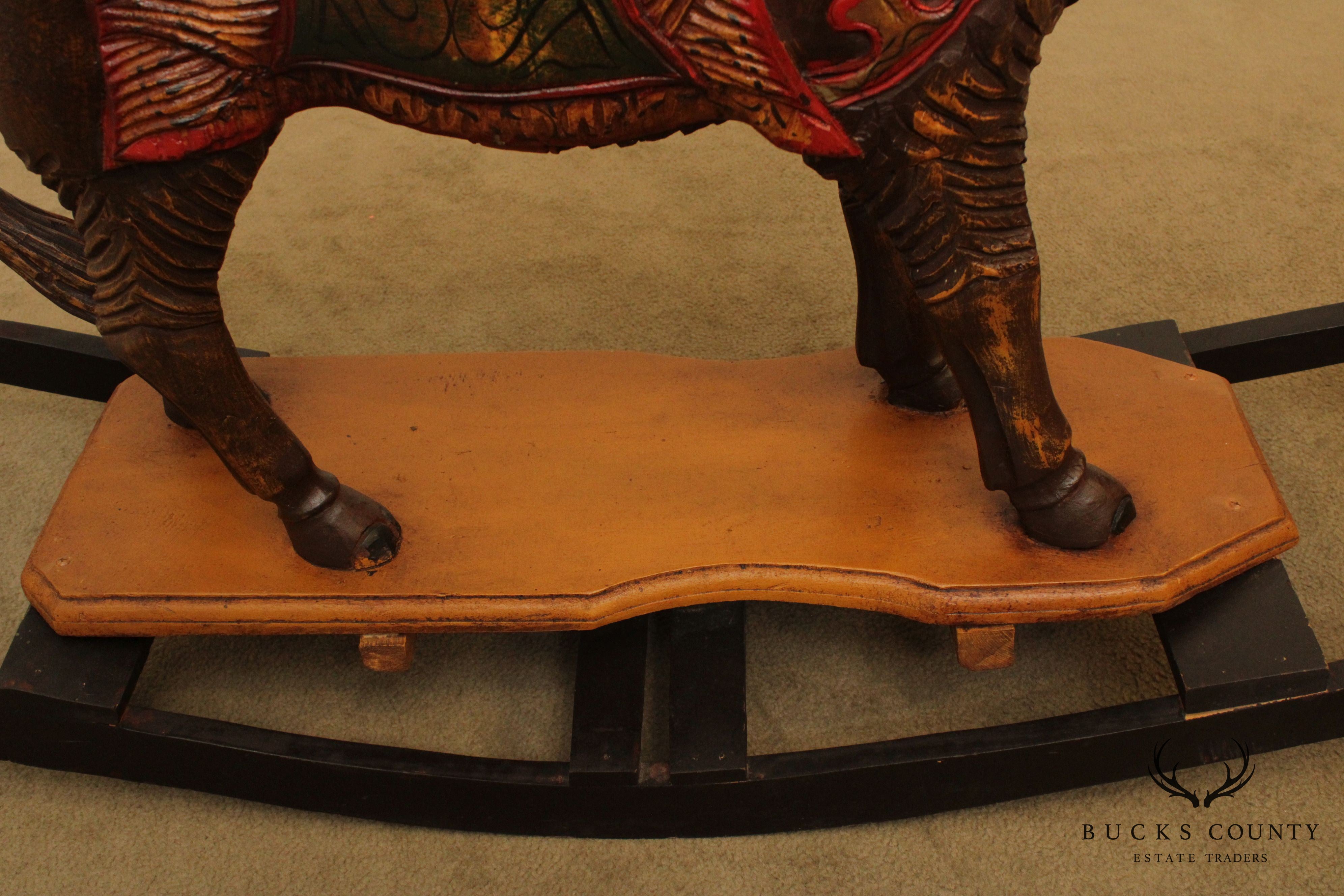 Hand Carved Wood Camel Hobby Rocker