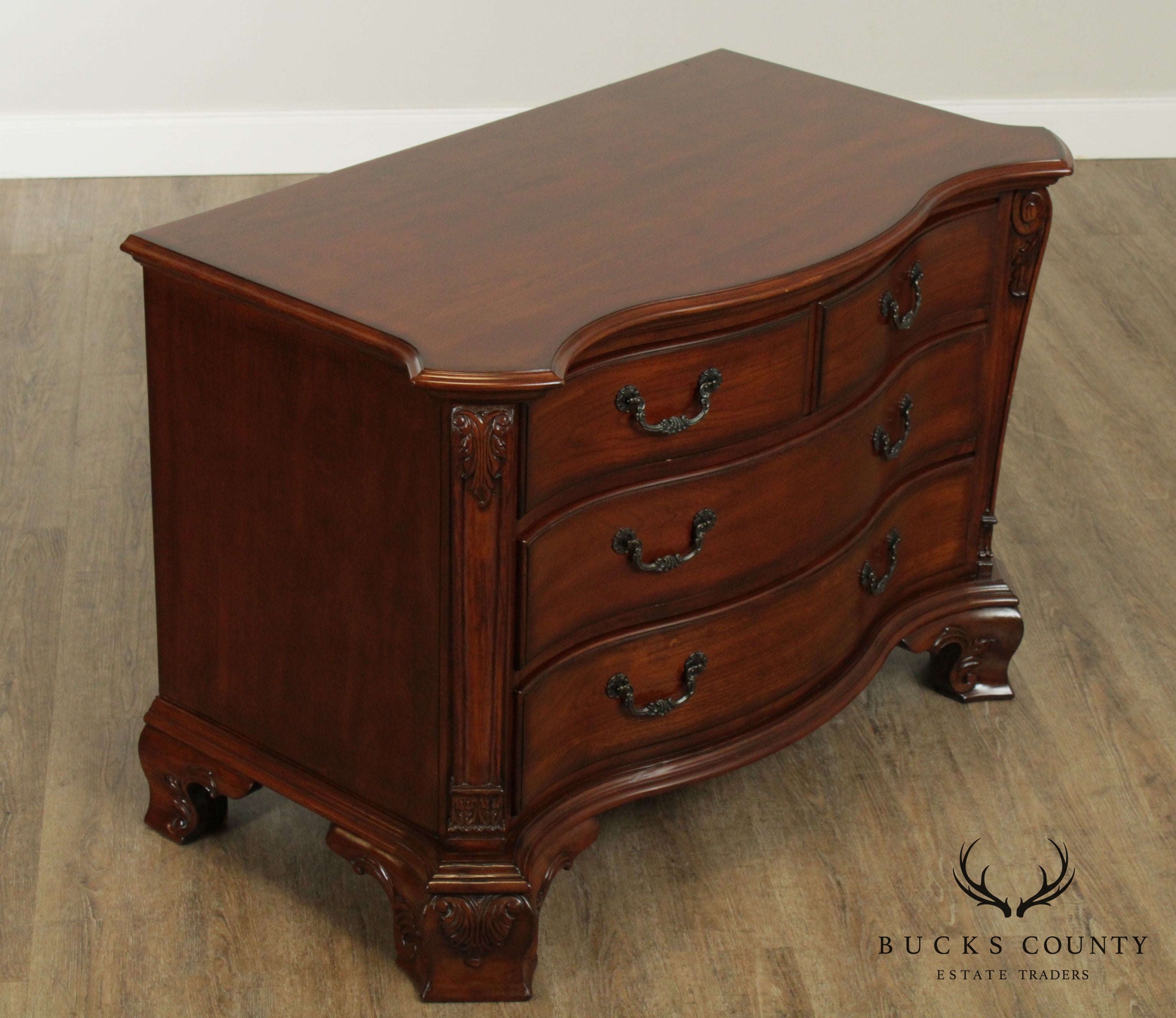 Georgian Style Cherry Serpentine Chest of Drawers