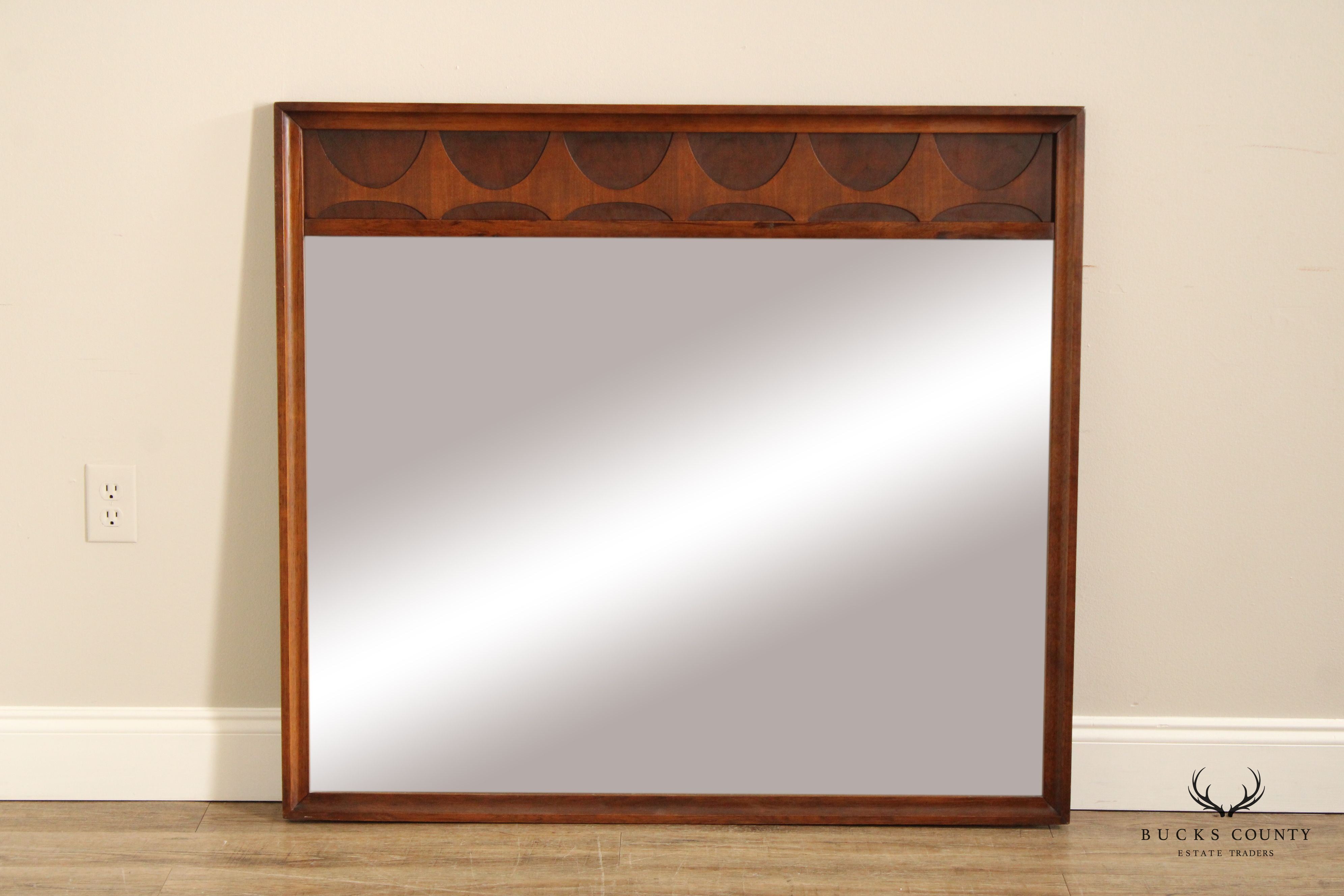 Broyhill Brasilia Mid Century Modern Walnut Wall Mirror