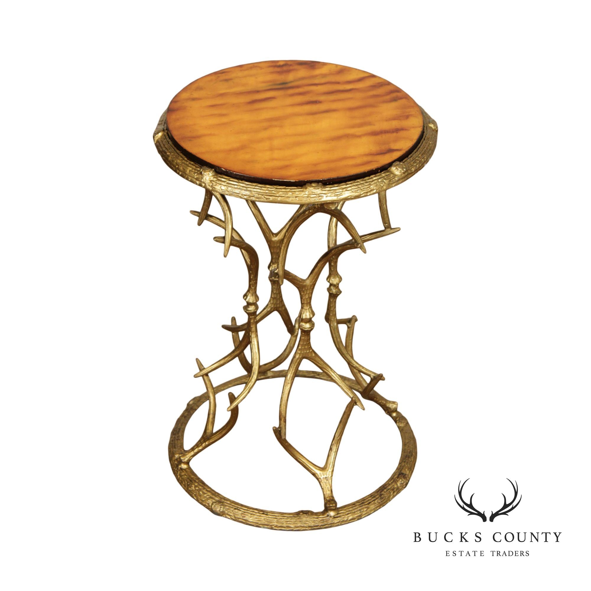 Rustic Style Contemporary Faux Antler Side Table