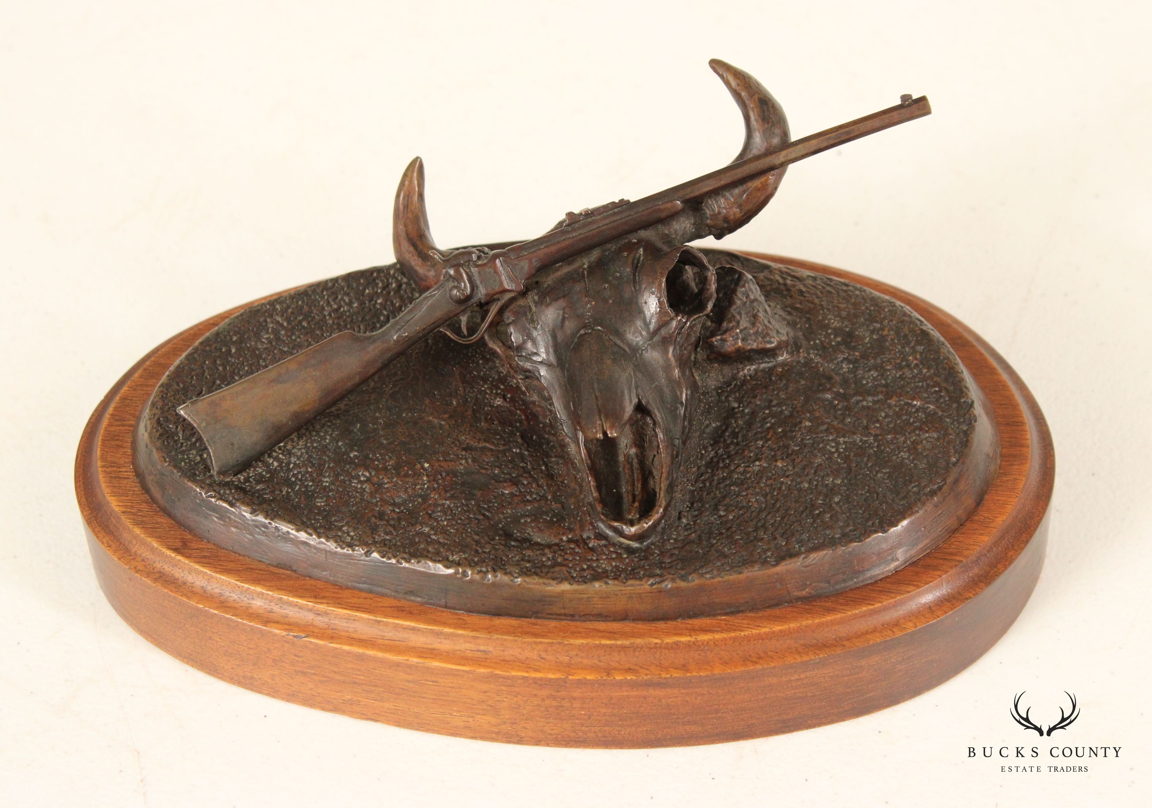 Carl Pugliese Western Style 'Sharps Big Fifty' Bronze Sculpture