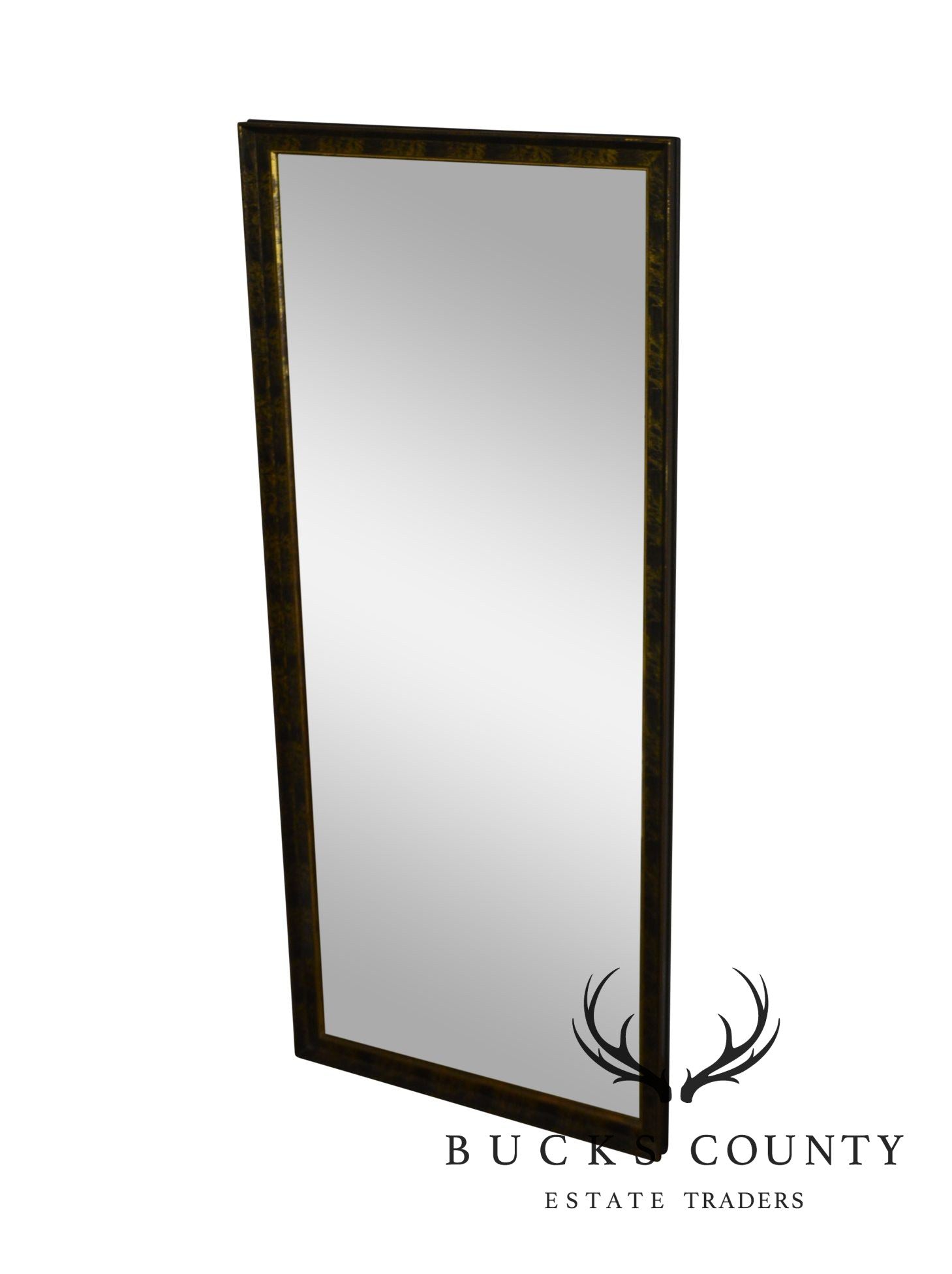 Hollywood Regency Vintage Faux Painted Split Beveled Wall Mirror