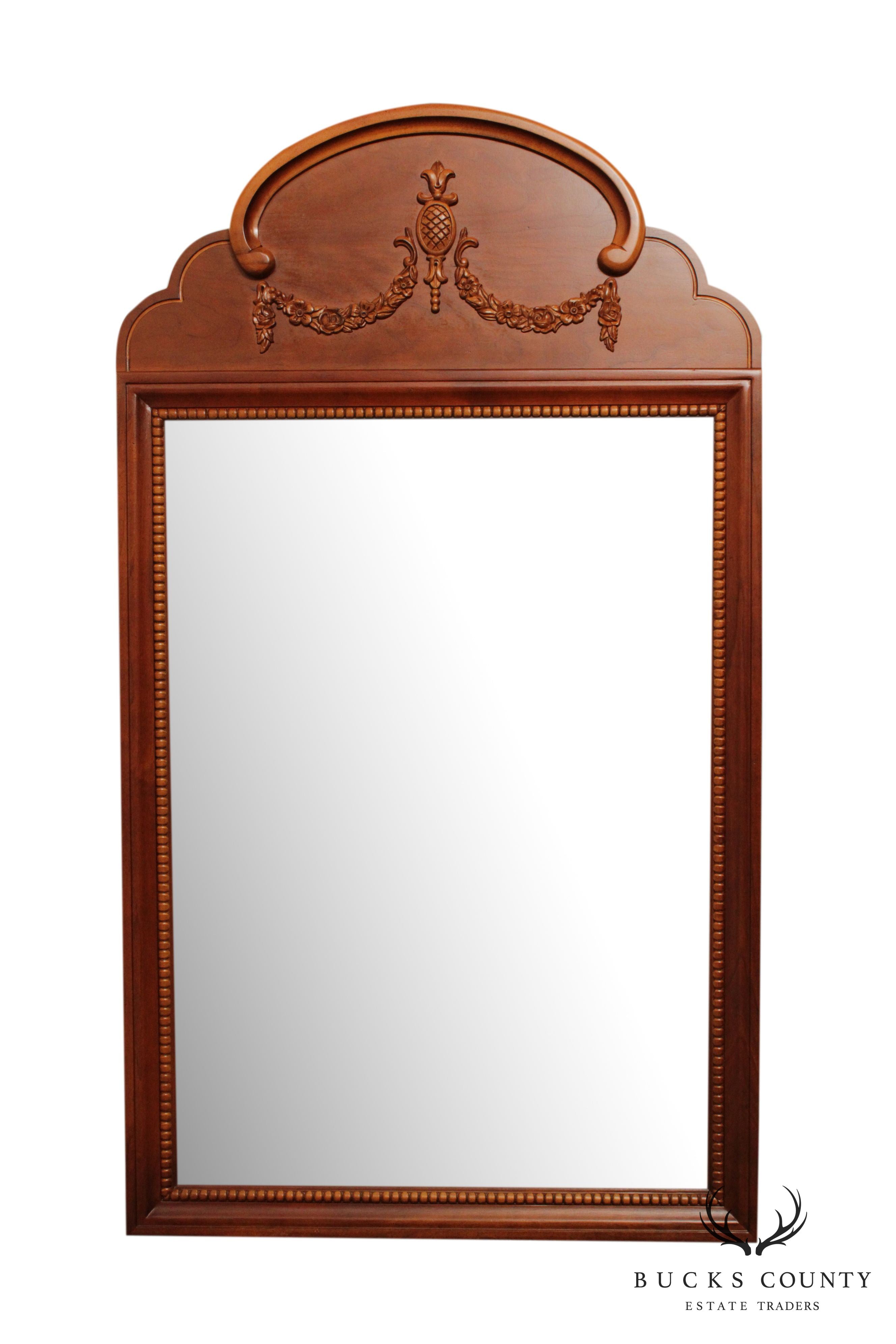 Lexington Cherry Wood Frame Petite Fleur Mirror