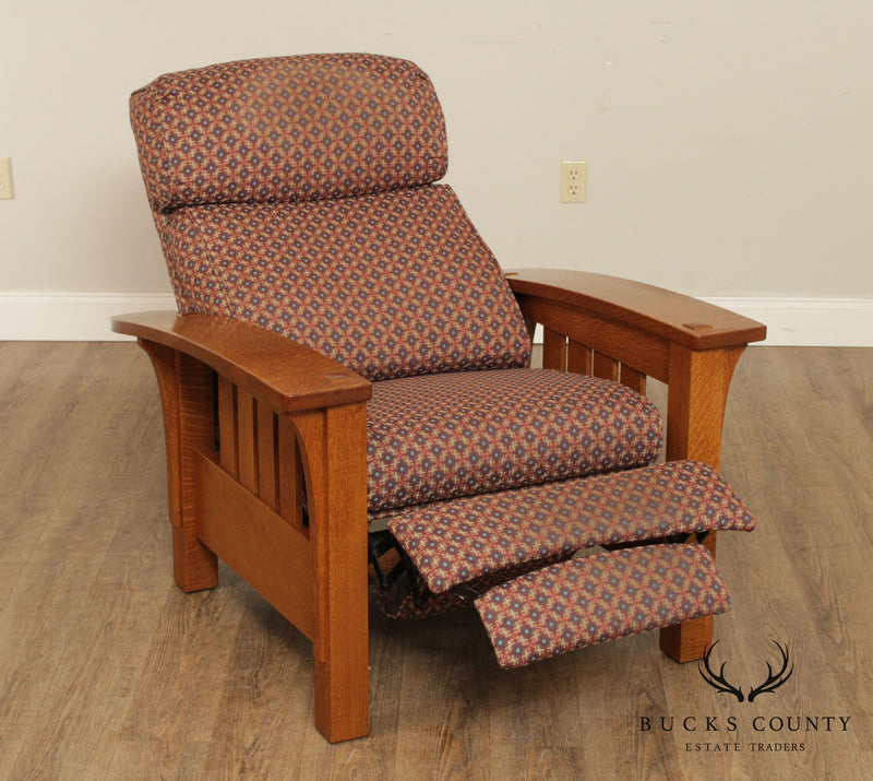 Stickley Mission Collection Oak Bow Arm Reclining Chair